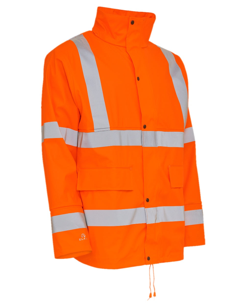 Elka Men's High Visibility Waterproof Rain Jacket - Reflective Safety Workwear for Outdoor, Construction & Cycling