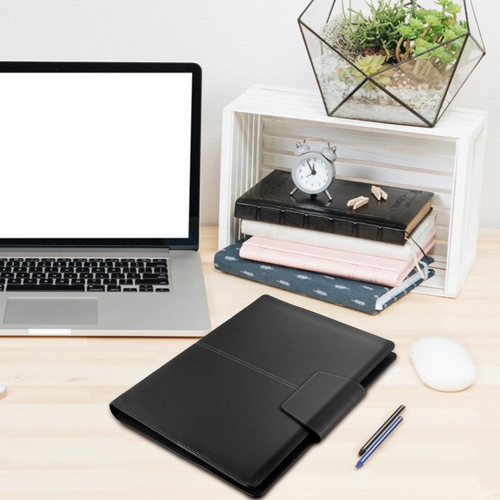 Premium 3-Ring Portfolio Binder - Faux Leather Business Organizer with Magnetic Closure | A4/Letter Size | Ideal for Meetings, Presentations, Travel & Weddings | Professional Document Storage Solution for Office, School & Business Trips