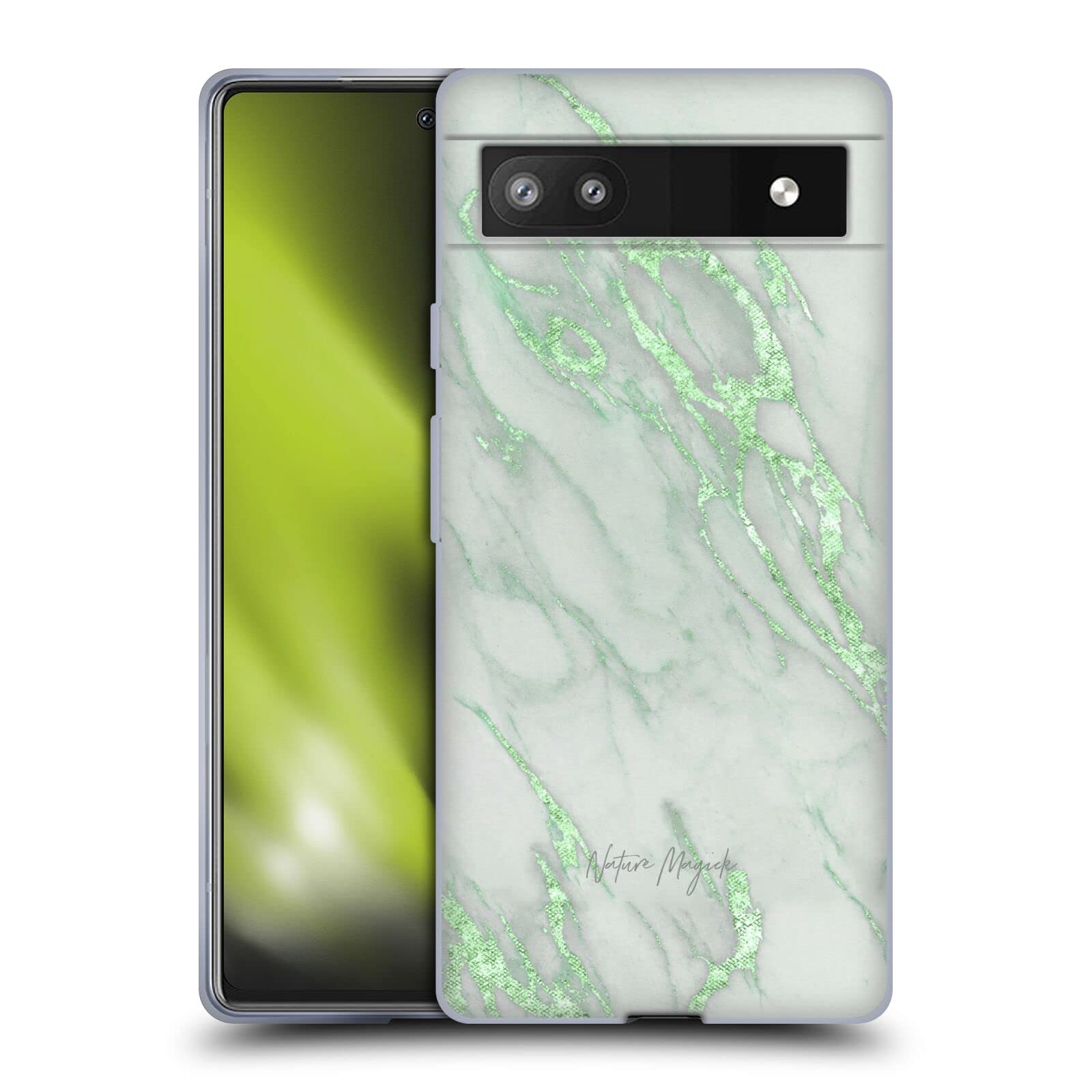 Magick Green Marble Google Pixel 6a Case - Soft Gel Cover for Daily Protection