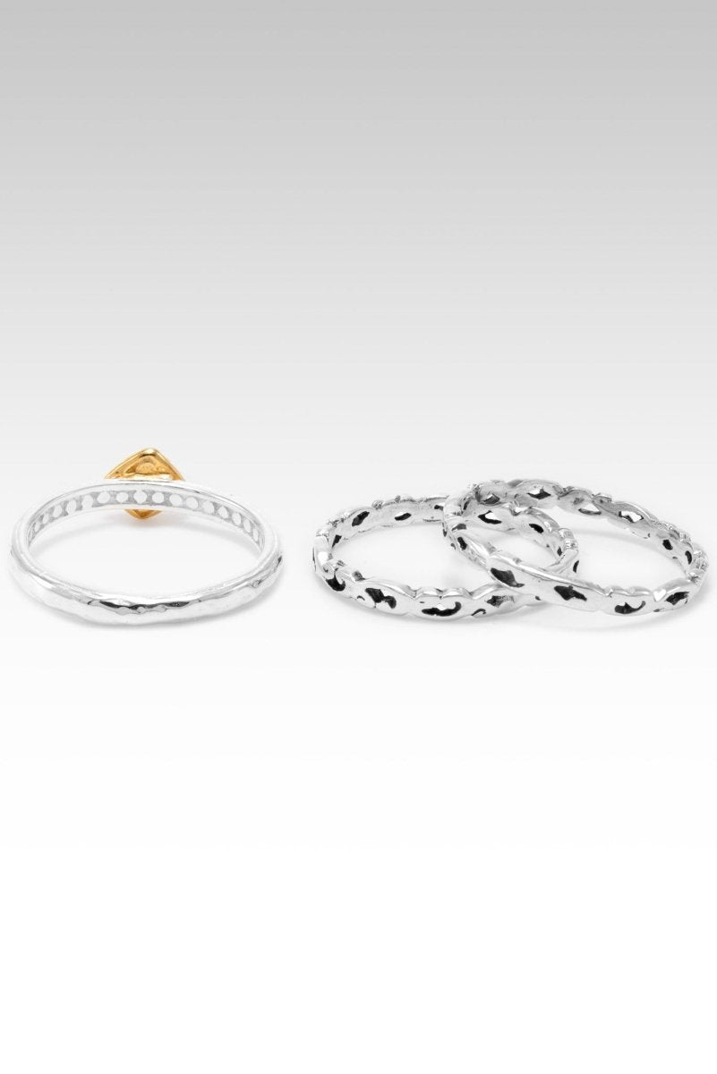 Keeping His Commandments Ring Set of 3 - 18K Gold & Janyl Adair Christian Jewelry for Men & Women | Perfect for Weddings, Baptisms & Daily Faith Inspiration