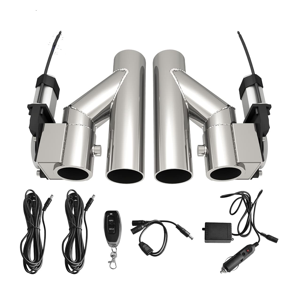 SPELAB 3.0 Inch Stainless Steel Dual Exhaust Pipe Kit - High Performance Exhaust System for Trucks, Jeeps & Muscle Cars | Enhanced Sound & Power | Perfect for Off-Roading & Street Racing