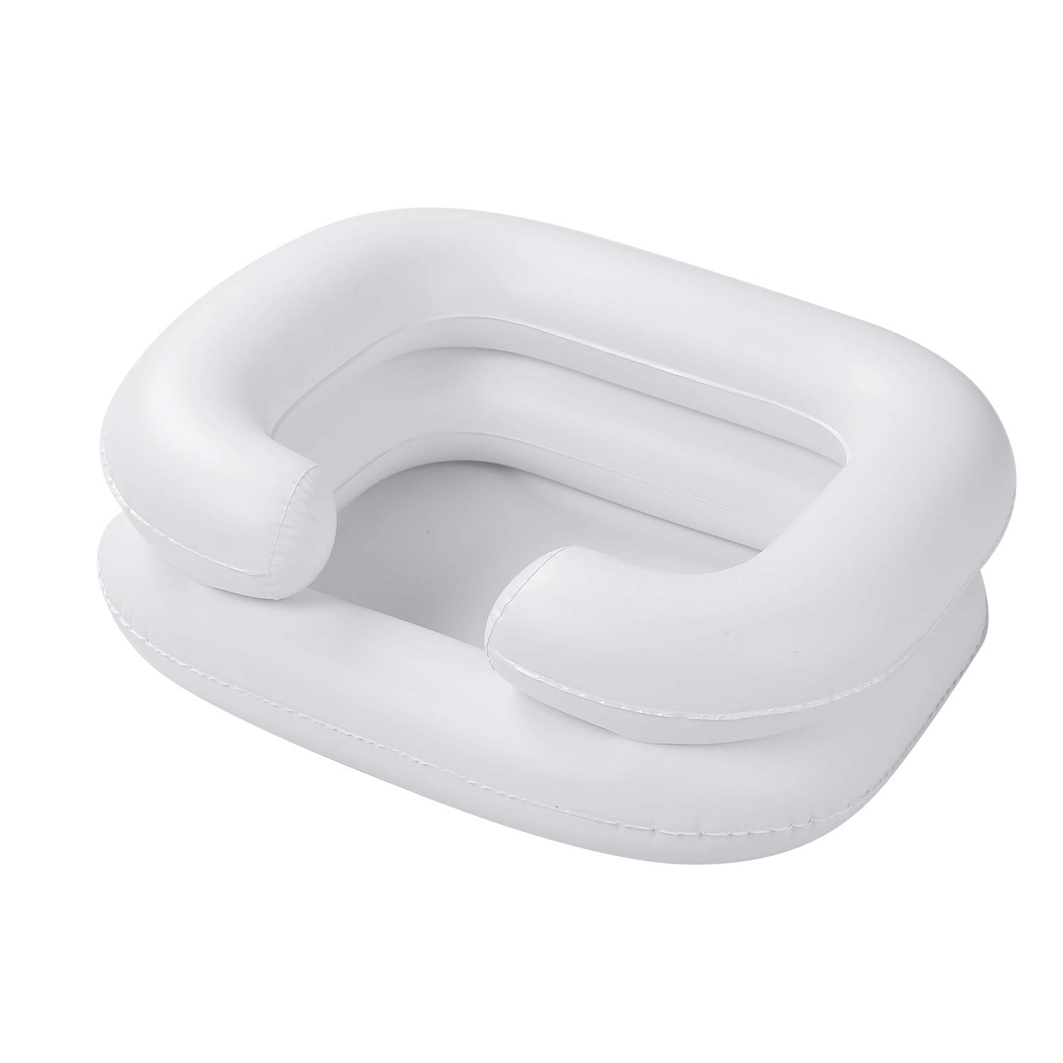 Portable Inflatable Shampoo Bowl with Drain Tube - Foldable Hair Washing Basin for Bed, Elderly, Disabled & Pregnancy - Perfect for Home Haircuts, Coloring & Salon-Style Hair Care at Home