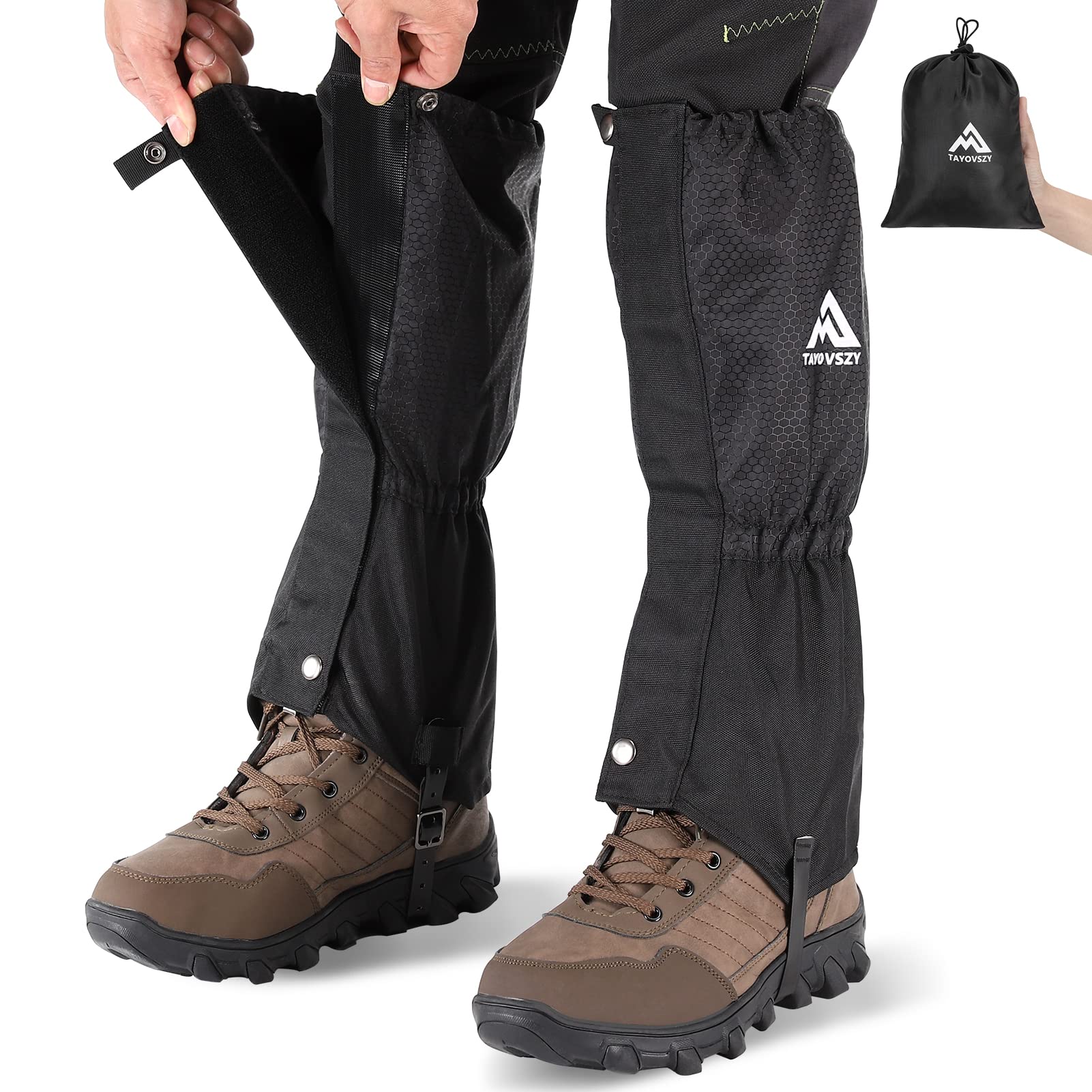 Waterproof & Breathable Hiking Gaiters for Men & Women - Adjustable Lightweight Leg Gaiters for Boots - Ideal for Hunting, Mountaineering, Snow Trekking & Outdoor Adventures