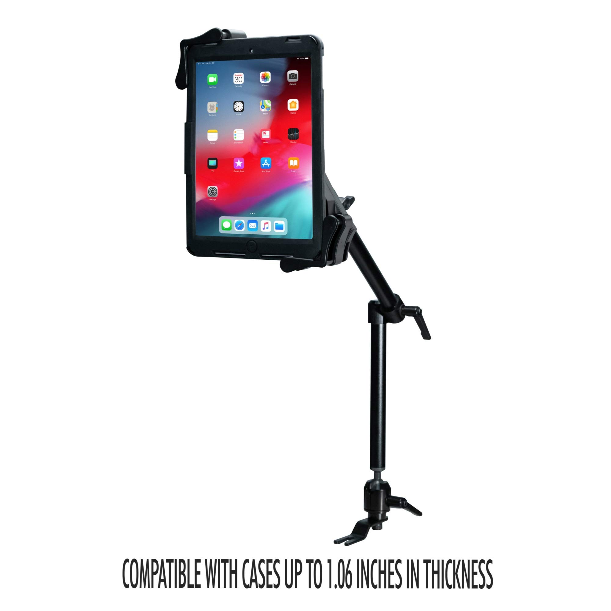 Universal Tablet Mount Holder for iPad 10.2-inch, Samsung Galaxy Tab, Fire HD & More - Adjustable Stand for Bed, Car, Desk - Black (Perfect for Reading, Watching Movies & Hands-Free Use)