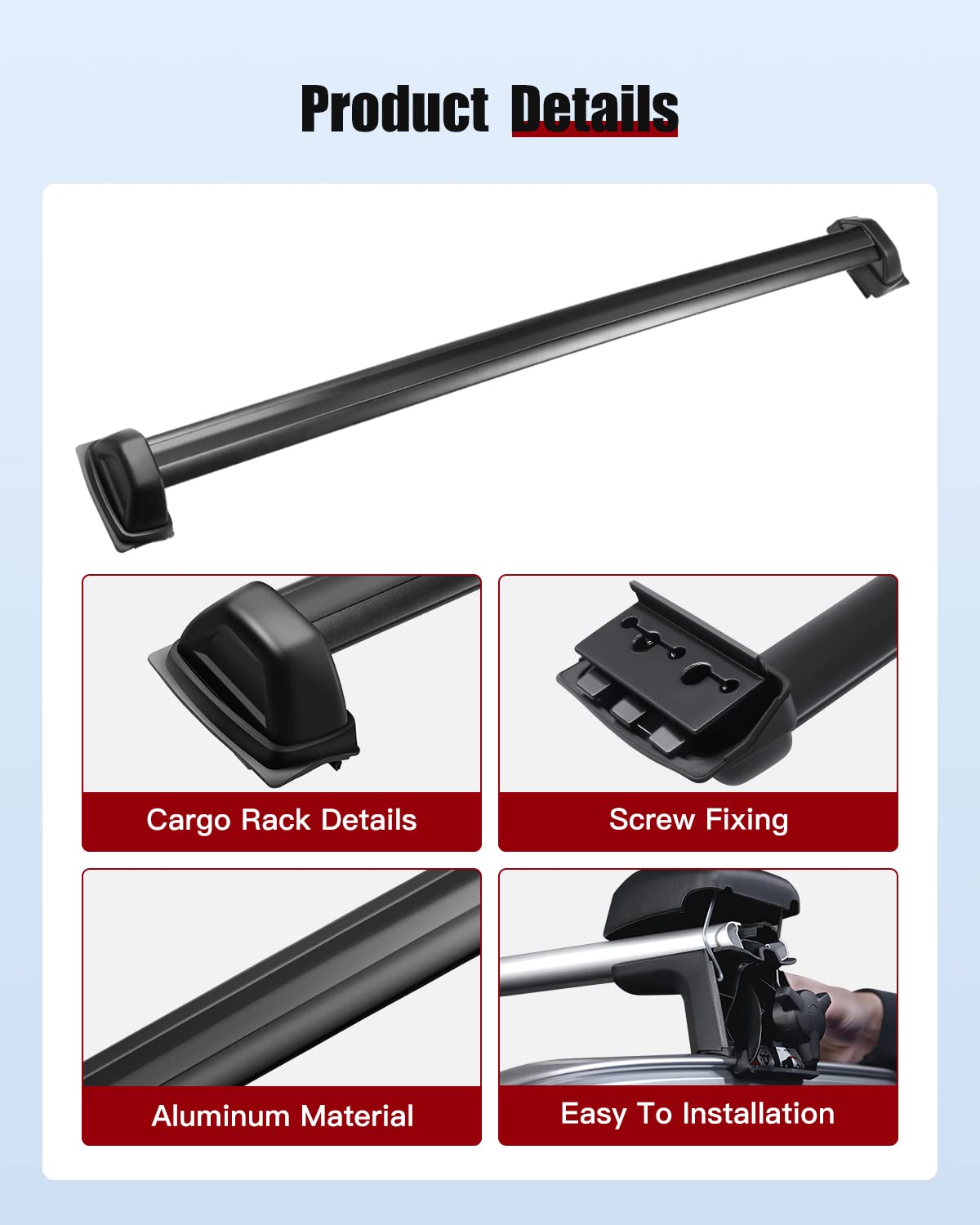 cciyu Black Roof Rack Cross Bars for Honda Element 2003-2011 | Heavy Duty Cargo Carrier for Kayak, Canoe & Luggage | Perfect for Road Trips & Outdoor Adventures (Not Compatible with SC Models)