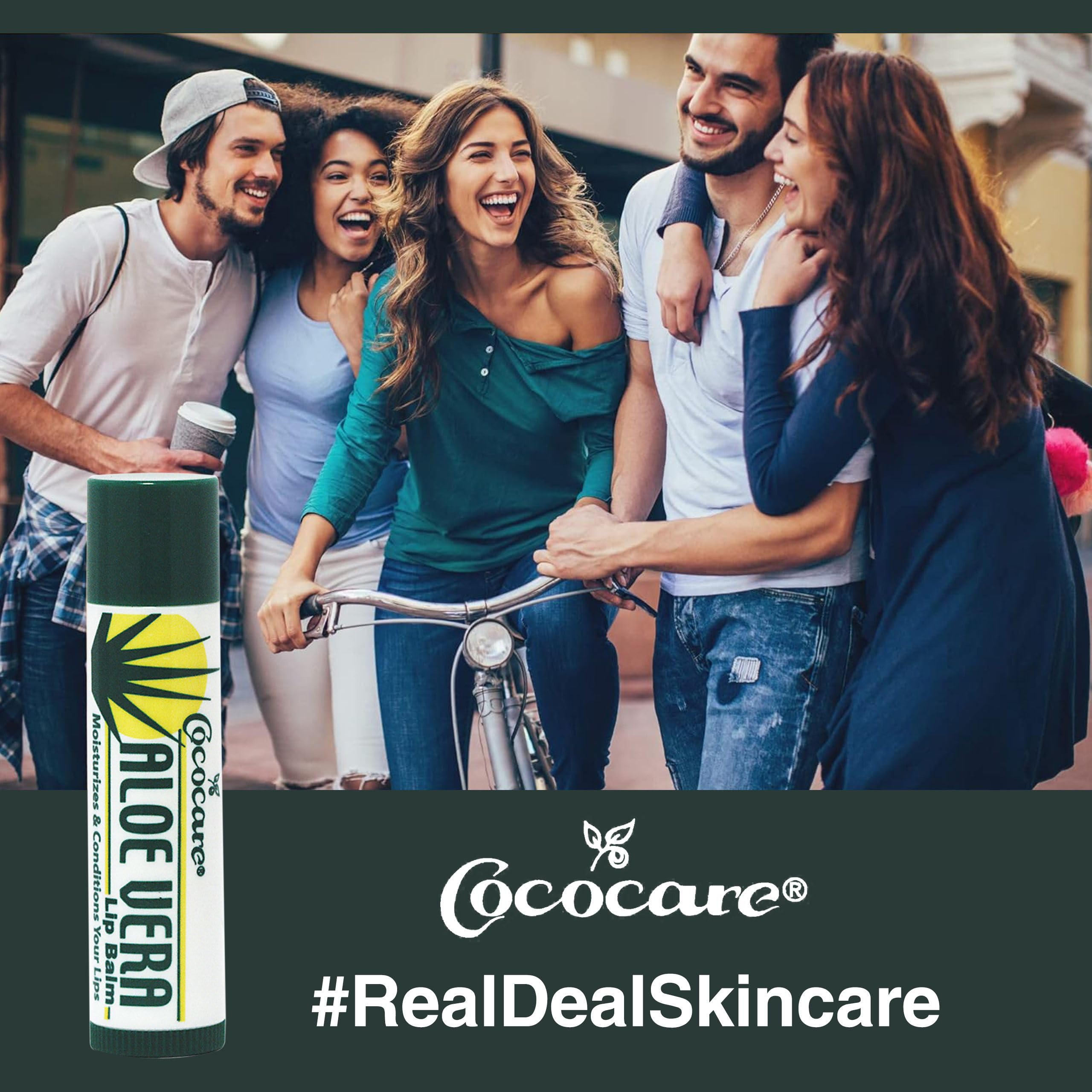 Cococare Aloe Vera Lip Balm 0.15 Oz - Moisturizing Lip Care for Dry & Chapped Lips (6 Pack) - Perfect for Winter, Travel & Daily Hydration