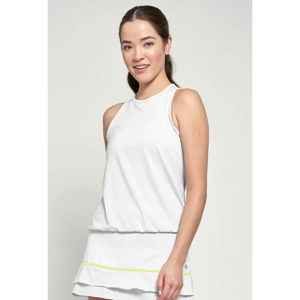 Lija Women's Break Free Element Tank - Soft Breathable Workout Top for Yoga, Running & Gym - White
