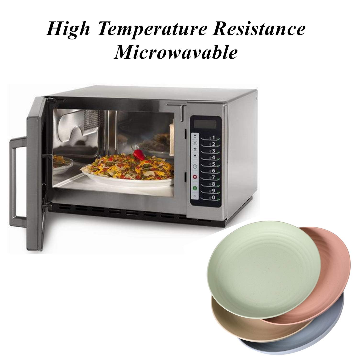 Eco-Friendly Wheat Straw Plates Set - 8