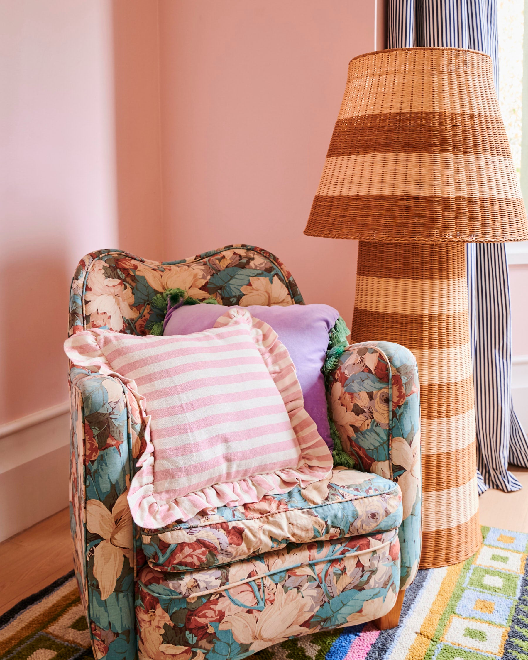 Cotton Candy Square Frill Upholstery Cushion - Soft Decorative Throw Pillow for Sofa, Bed, Chair - Perfect for Living Room, Bedroom & Nursery Decor