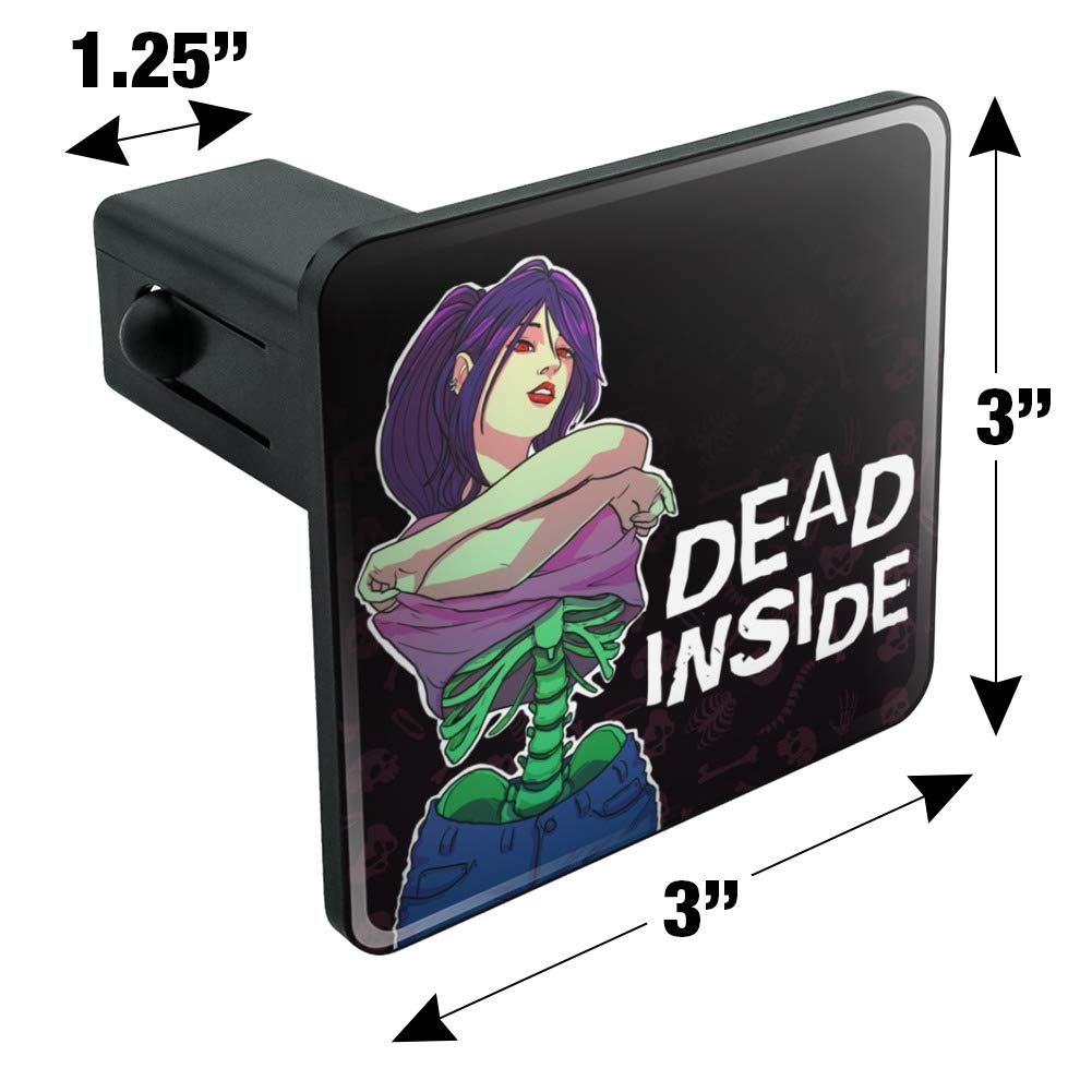 Dead Inside Girl Skeleton Tow Hitch Cover - Exposed Bones Design for Truck & Trailer - Perfect for Halloween, Gothic & Horror Fans