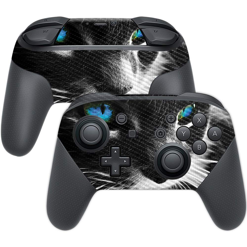 Premium Carbon Fiber Skin for Nintendo Switch Pro Controller - Cat Design | Durable Protective Cover with Textured Finish | Easy to Apply & Remove | Made in USA | Perfect for Gaming Enthusiasts & Customization Lovers
