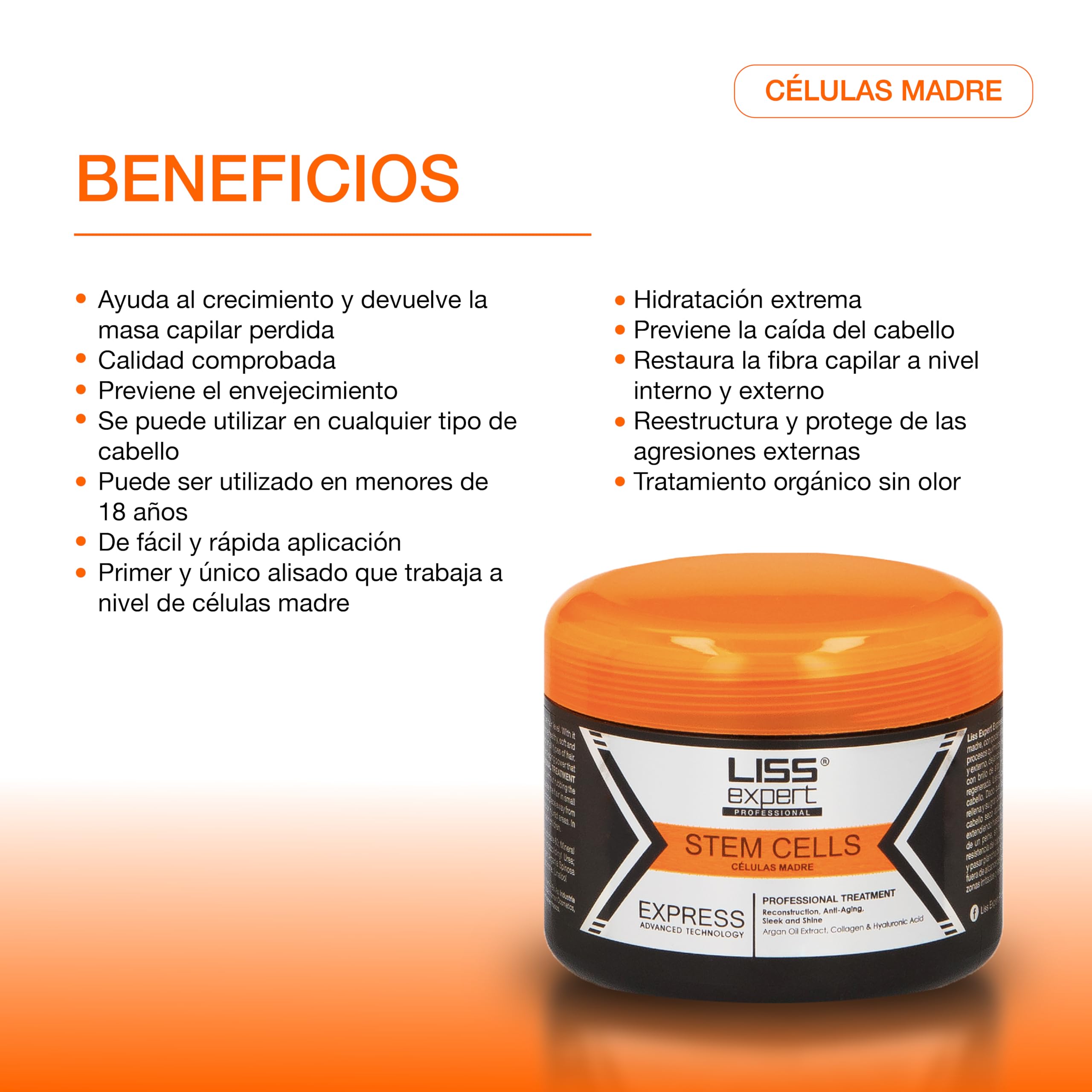 Liss Expert Stem Cells Smoothing Treatment with Organic Keratin & Argan Oil – Frizz-Free Hair Repair & Shine – Professional Straightening for Shoulder Length Hair – Includes Salt-Free Shampoo & Conditioner – Perfect for Salon-Quality Smoothing at Home