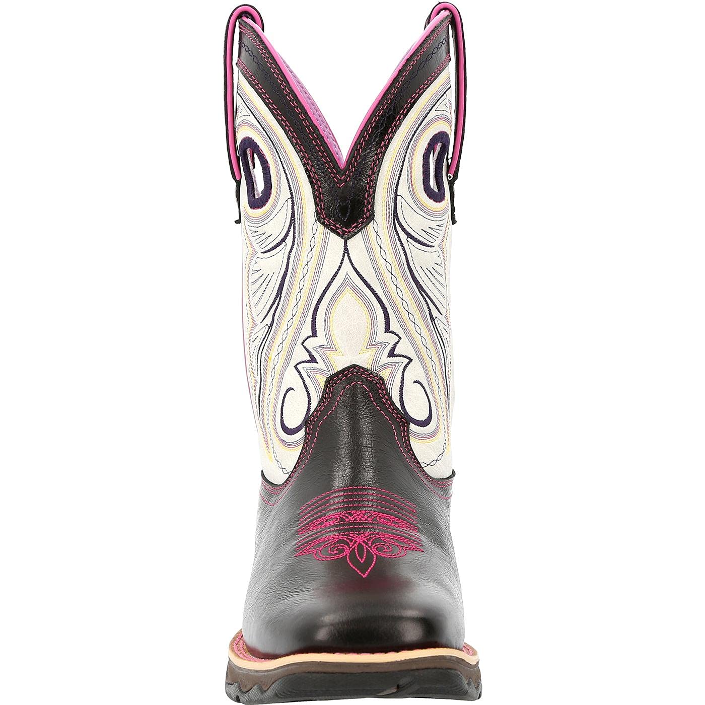 Durango Women's Raven Black & White Western Boots - Size 10(M) - Stylish Cowgirl Boots for Country Dancing, Rodeo & Western Fashion