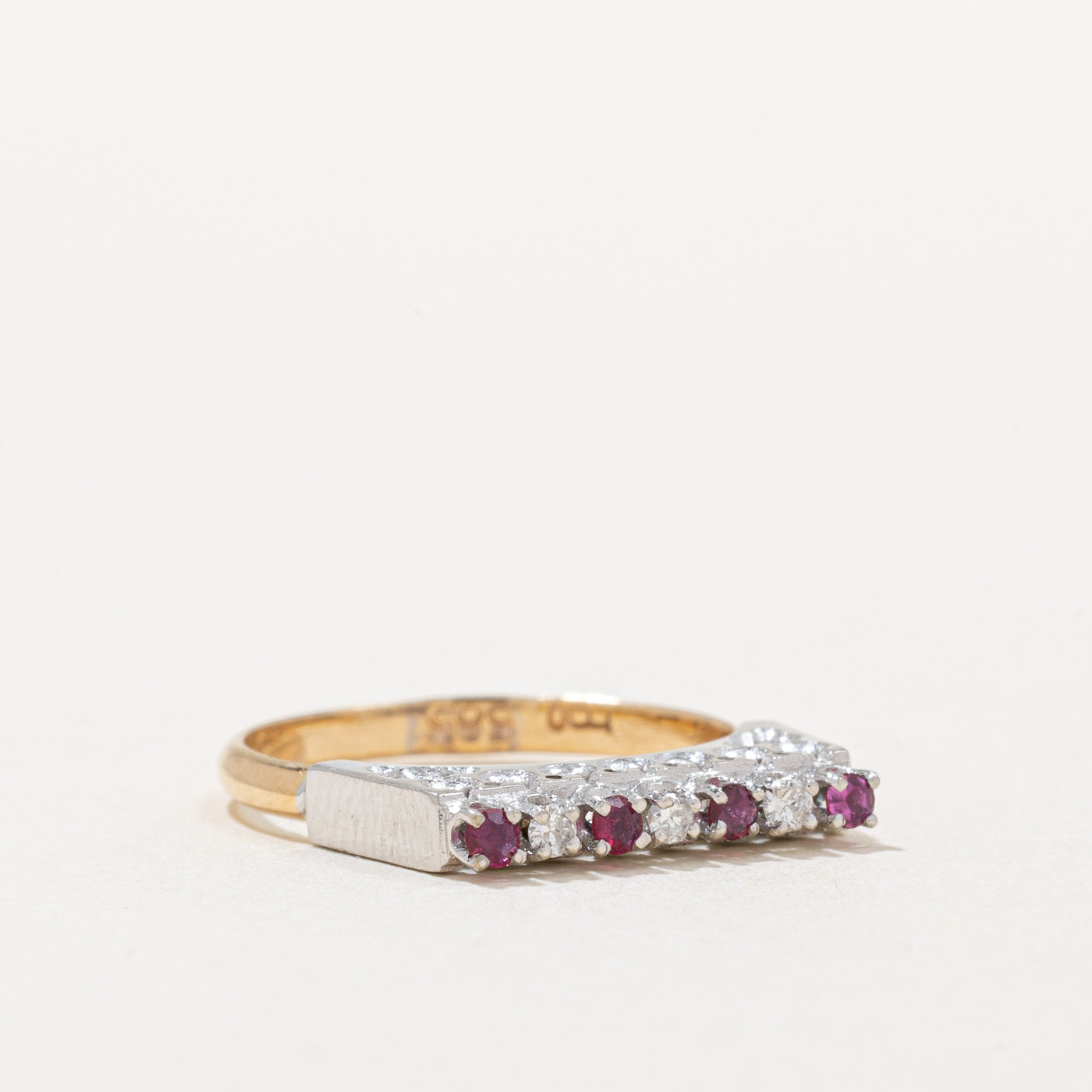 Exquisite Ruby & Diamond High Set Ring - 0.12ctw Ruby & 0.08ctw Diamond - Size 5.5 - Elegant Engagement, Anniversary or Gift Jewelry for Women