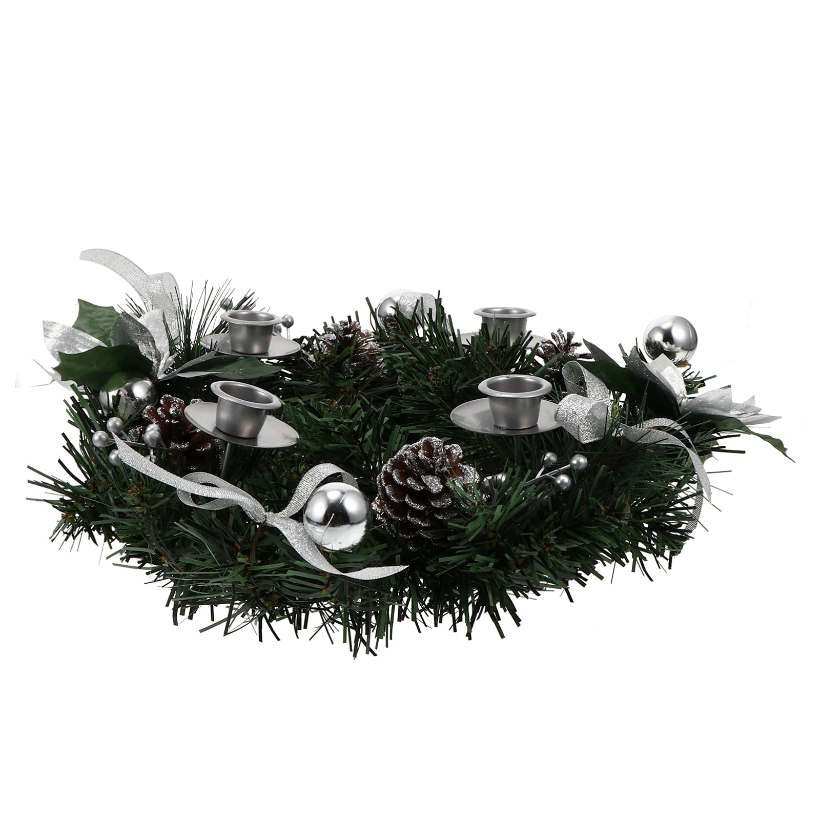 Balacoo Nativity Decor - Exquisite Christmas Candlestick Holder with Wreath Design for Holiday Table Decorations | Perfect for Dining Room Centerpiece, Christmas Party & Festive Home Decor