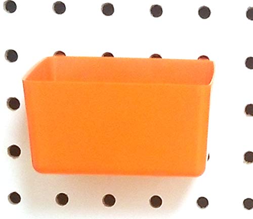 Small Plastic Pegboard Storage Bins & Parts Organizers - Multi-Pack (Red, Yellow, Black, Orange) - Durable Tool Organizer for Garage, Workshop & Craft Room