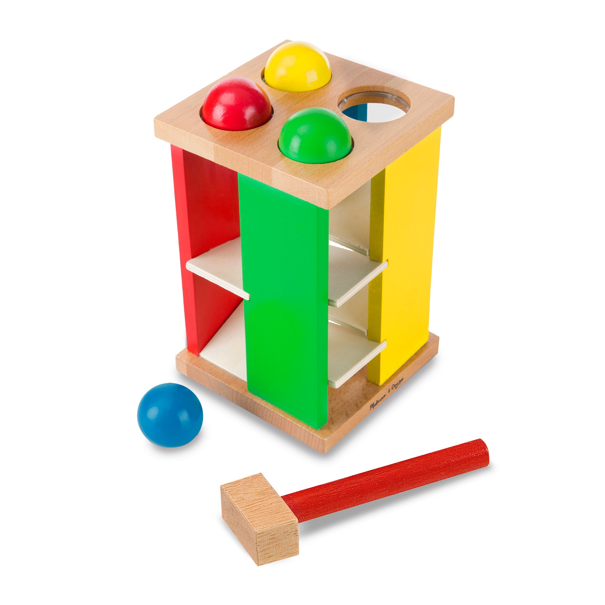 Pound & Roll Tower - Stacking Game for Kids & Adults - Fun Wooden Block Toy for Family Game Night & Party Entertainment