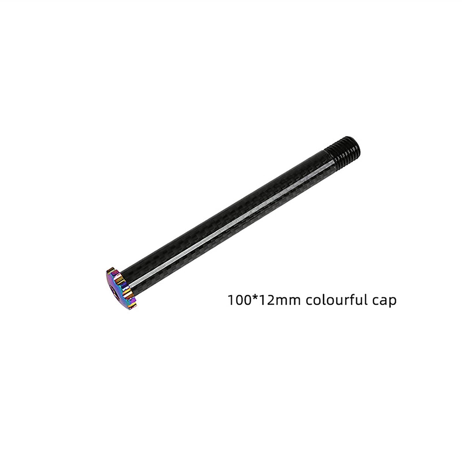Premium Aluminum Alloy Bicycle Front Wheel Hub - 12mm Shaft Carbon Fiber Road Bike Quick Release Thru Axle Skewer - Lightweight, Durable & Wear-Resistant (Black) - Perfect for Road Racing, Commuting & Performance Cycling