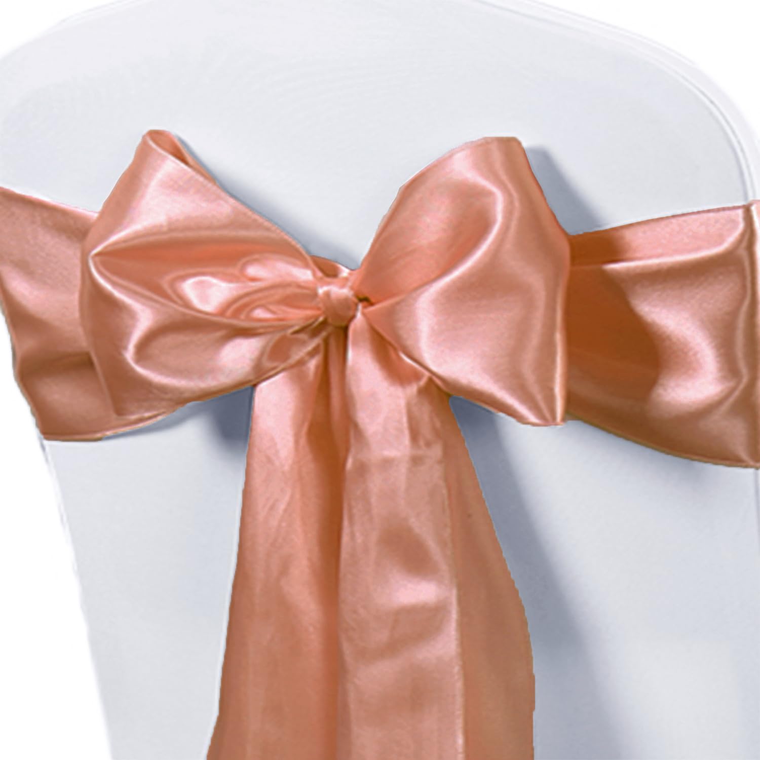 50PCS Wedding Chair Sashes - Rose Gold Satin Ribbons 7x108 inch for Banquet, Party, Hotel & Restaurant Decor - Elegant Chair Bows for Ceremony, Event & Wedding Decorations (Perfect for Chair Backs, Table Centerpieces & Venue Accents)