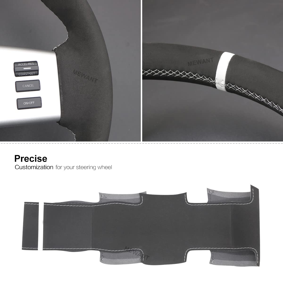 Premium Suede Steering Wheel Cover for Nissan Frontier, Pathfinder, Xterra - Hand-Stitched, Non-Slip Grip - Perfect for Driving Comfort & Vehicle Protection