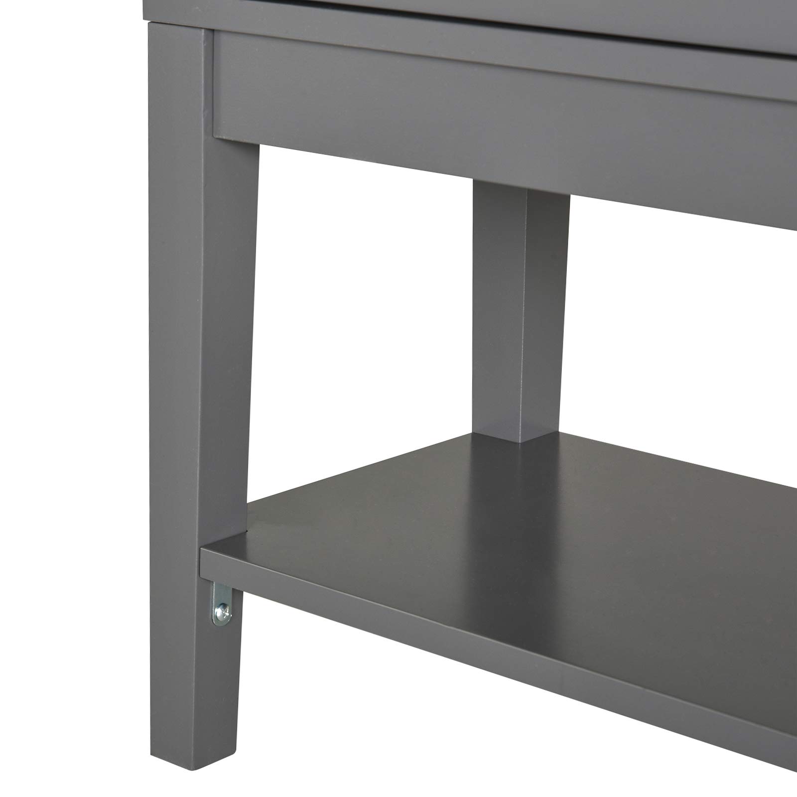 HOMCOM Modern Grey Coffee Bar Cabinet with 2 Glass Doors - Adjustable Shelves Kitchen Buffet Sideboard for Dining Room, Living Room & Home Bar Storage
