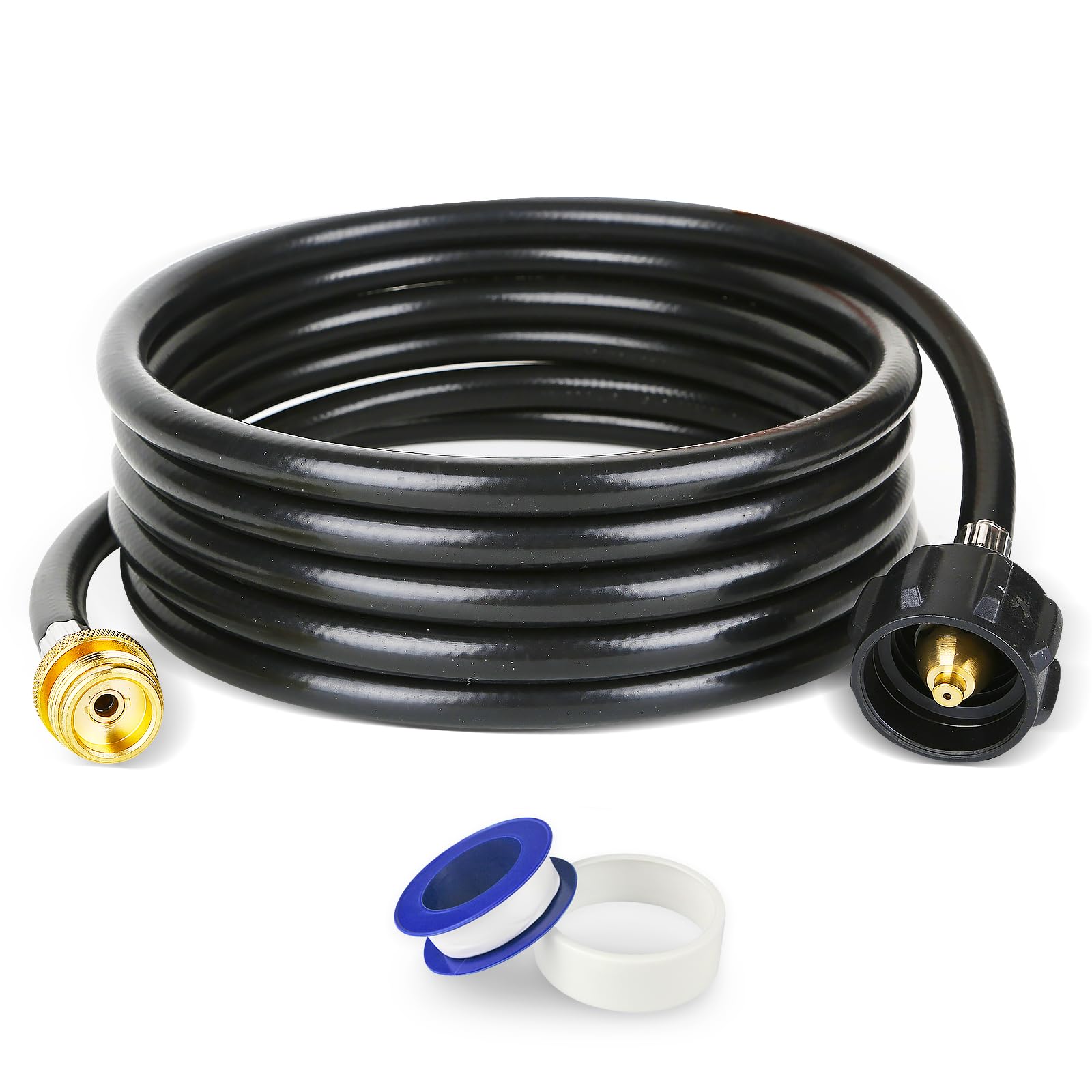 12FT Propane Adapter Hose - 1lb to 20lb Propane Tank Converter for Weber Q, Blackstone Grill, Buddy Heater, Portable Heaters, Griddle & Coleman Stove | Perfect for Camping, Backyard BBQs & Outdoor Cooking