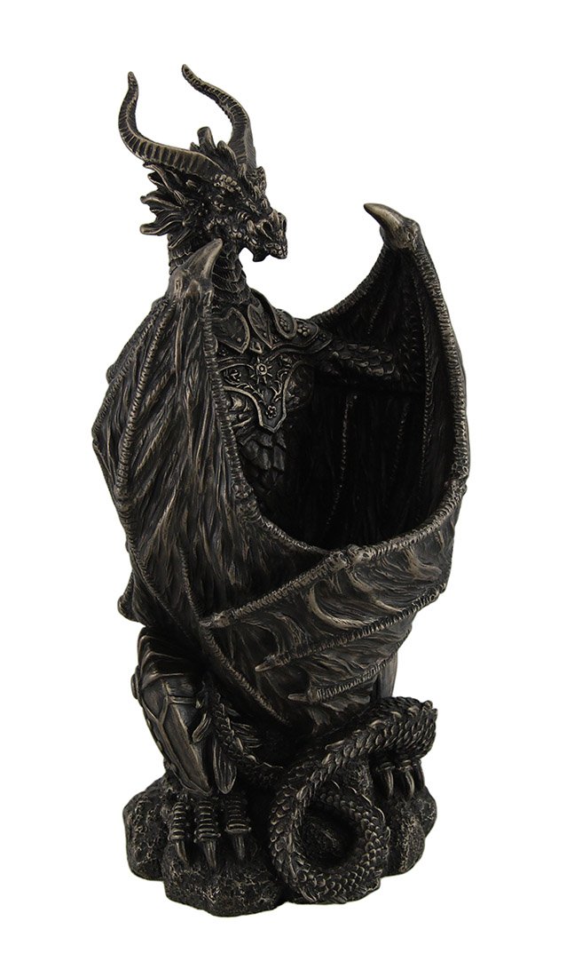 Veronese Design Guardian of The Light Armored Dragon LED Night Light Statue - 10 Inch Collectible Fantasy Decor for Bedroom, Gaming Room & Dorm | Perfect Gift for Dragon Lovers