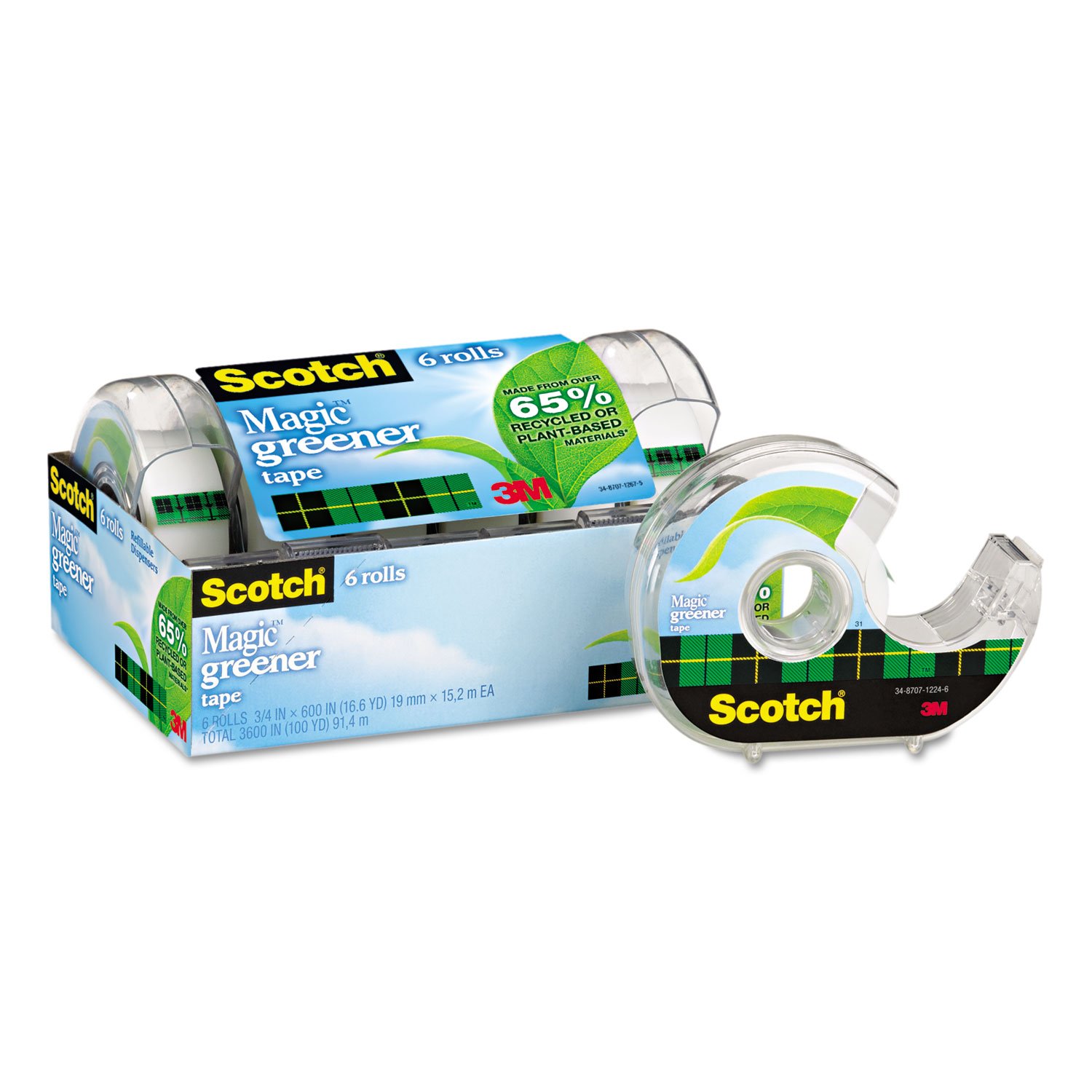 MMM6123 - Eco-Friendly Magic Greener Tape Refillable Dispenser | Self-Adhesive Tape for Home, Office & DIY Projects