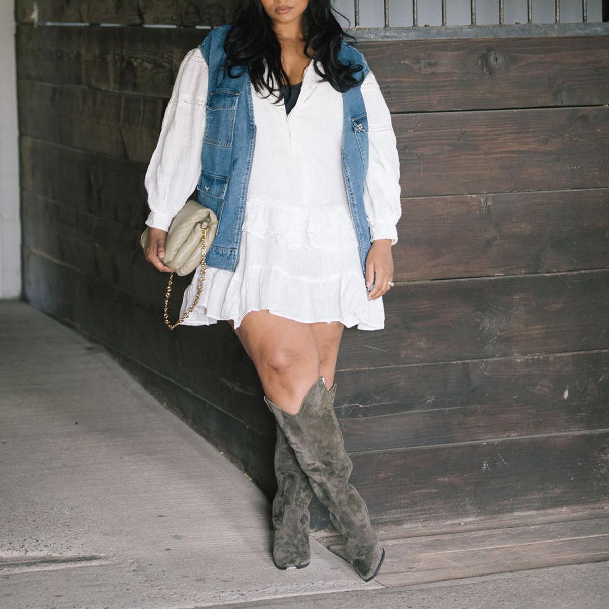 Ariana Wide Calf Boots in Army Suede - Comfortable & Stylish Boots for Women, Perfect for Fall & Winter Outfits, Office Wear & Casual Occasions