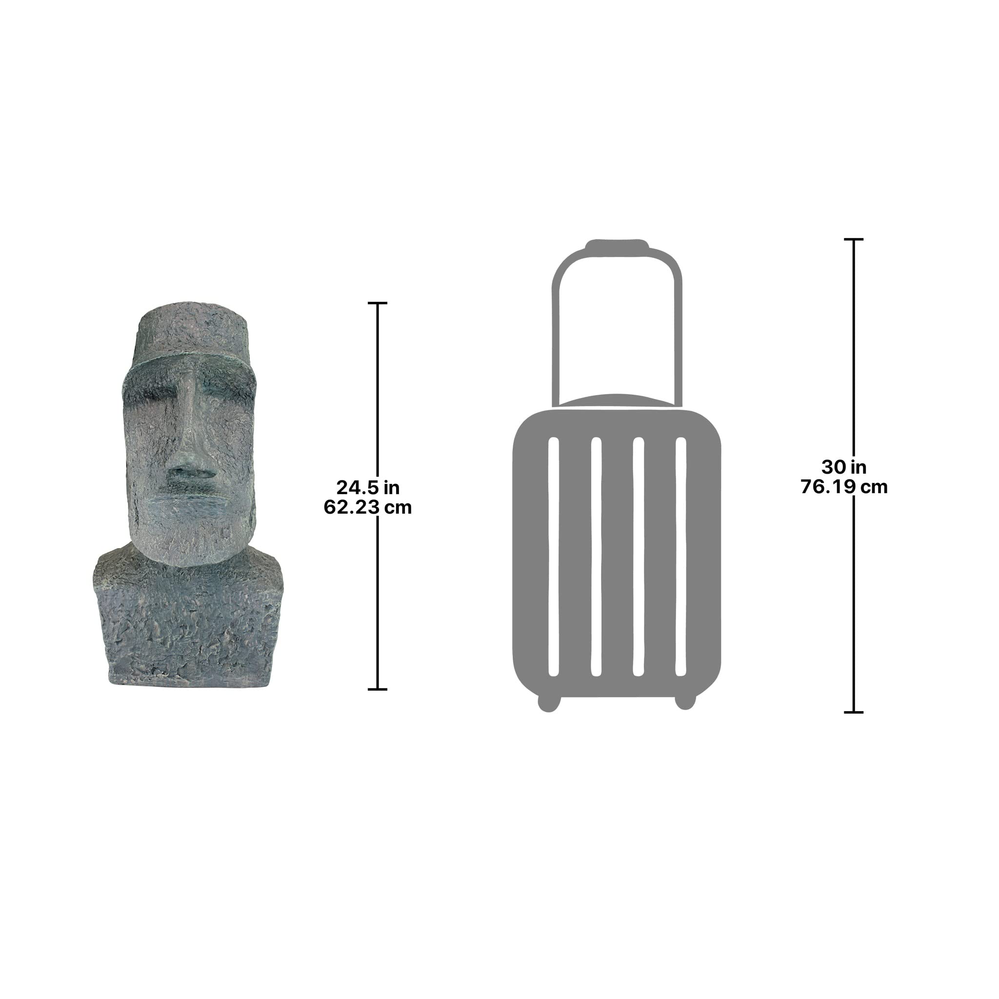 Design Toscano Easter Island Ahu Akivi Moai Monolith Statue - Large Ancient Polynesian Sculpture for Home Decor, Garden, or Office | Perfect for History Lovers & Unique Gift Ideas
