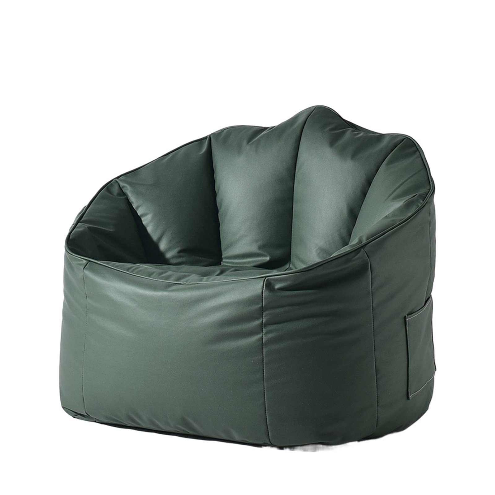 TOMYEUS Single Reclining Sofa Chair - Dark Green Fabric/Leather Lazy Sofa for Balcony, Bedroom & Living Room - Comfortable Leisure Chair with Backrest - Perfect for Relaxing, Reading & Napping