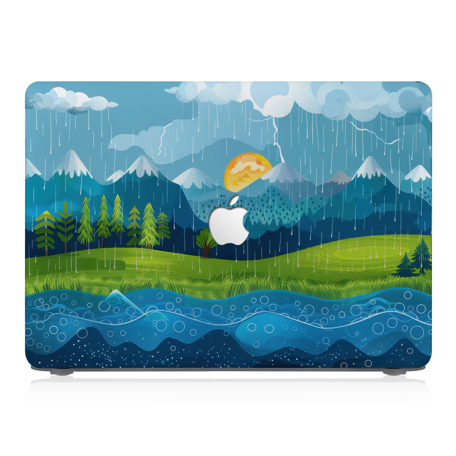 Durable MacBook Case with Colorful Mountain Design - Slim Protective Cover for MacBook Air/Pro 13 14 16 Inch - Perfect for Work, Travel & School