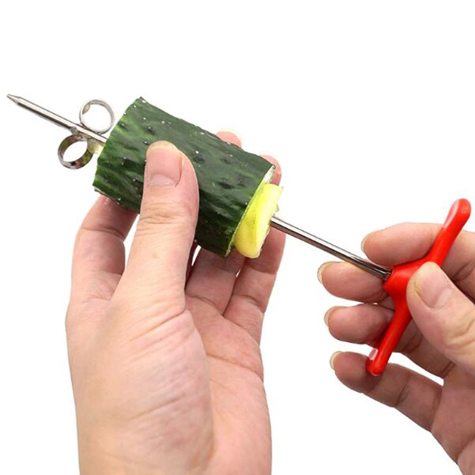 Stainless Steel Spiral Twist Knife for Fruits & Vegetables - Healthy Snack & Chip Maker - Perfect for Salads, Parties & Meal Prep - Easy Spiralizer & Shredder for Kids & Adults
