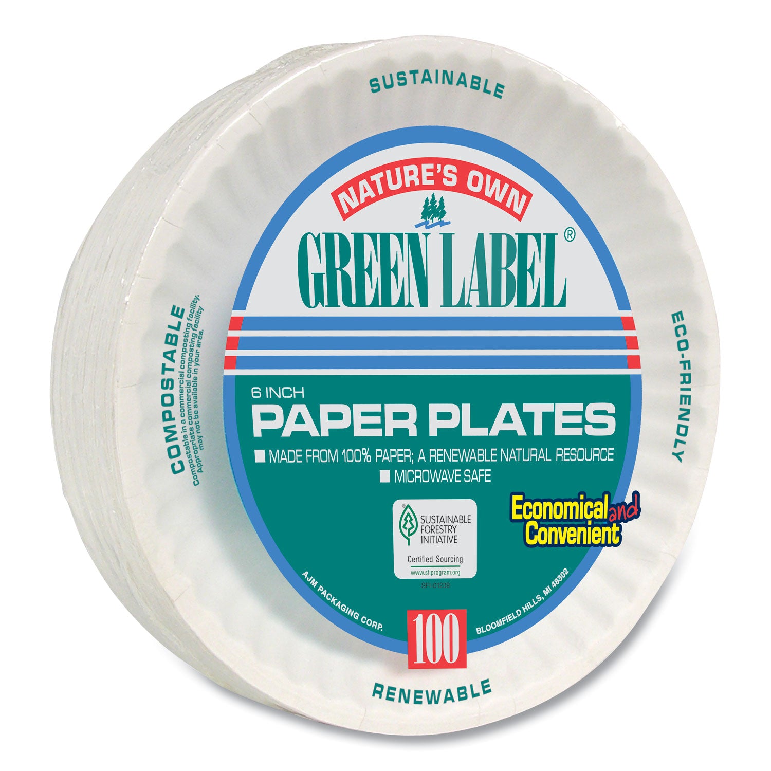 Eco-Friendly White Paper Plates 6 Inch Disposable Plates - 100 Count per Pack, 10 Packs per Carton - Perfect for Parties, Picnics & Catering Events