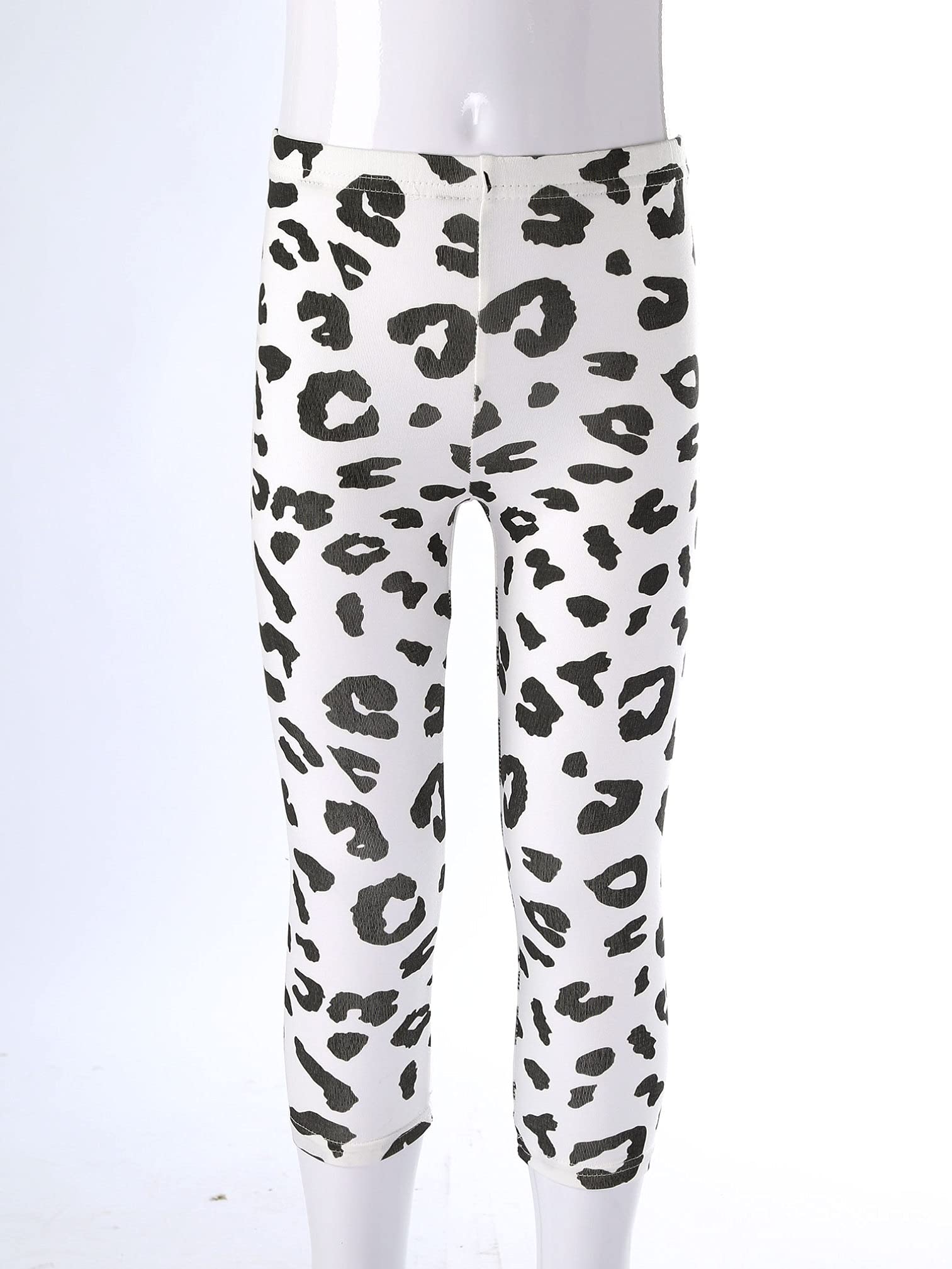 Girls' Stretchy Waist Cotton Spot Print Leggings - Skinny Yoga Pants for Gymnastics, Fitness & Casual Wear - Comfortable Capri Trousers for Kids' Sports, Dance & Everyday Outfits
