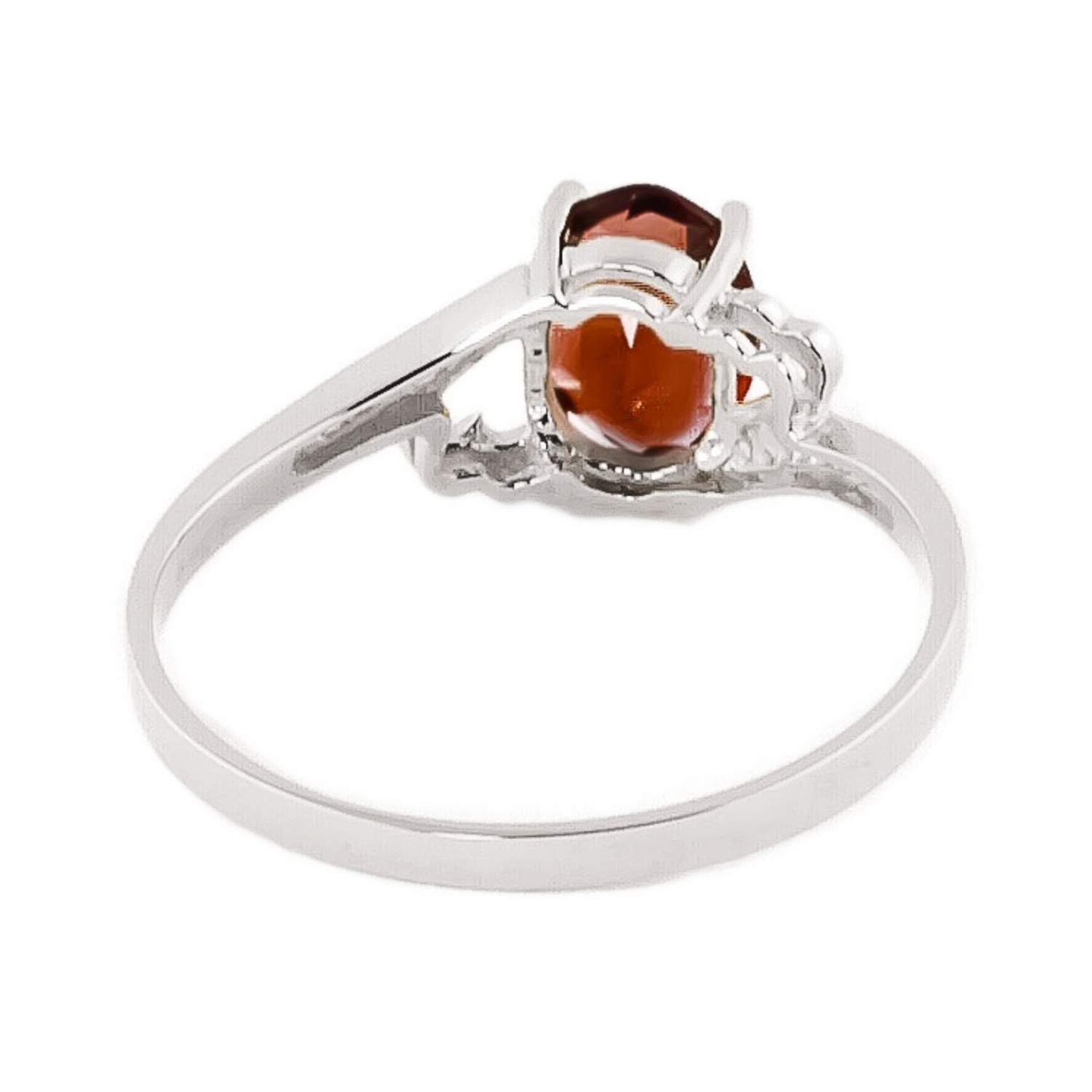 14K White Gold Oval Natural Garnet Ring for Women - Elegant Jewelry Gift for Anniversary, Birthday & Special Occasions