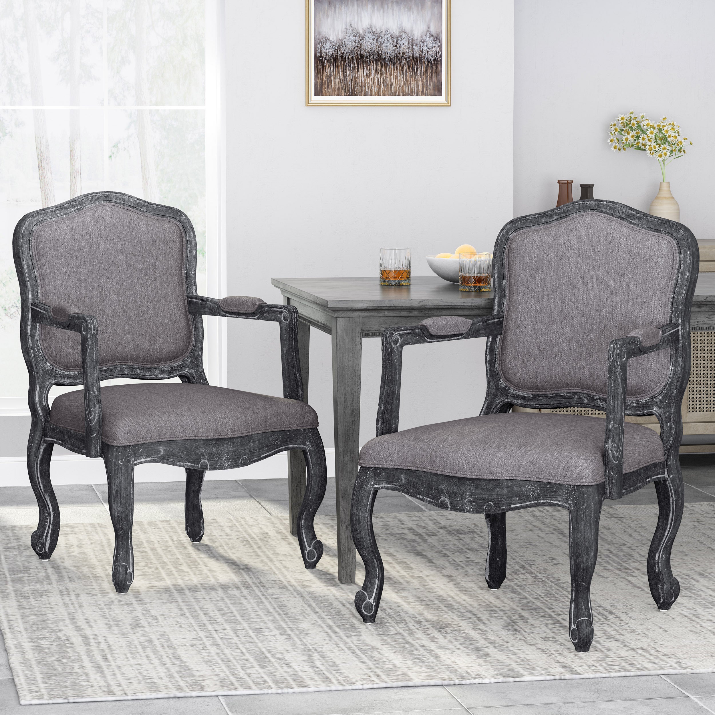 Modern Dining Chairs Set of 2 - Comfortable Kitchen Chairs with Padded Seat - Perfect for Dining Room, Breakfast Nook, and Small Space Decor