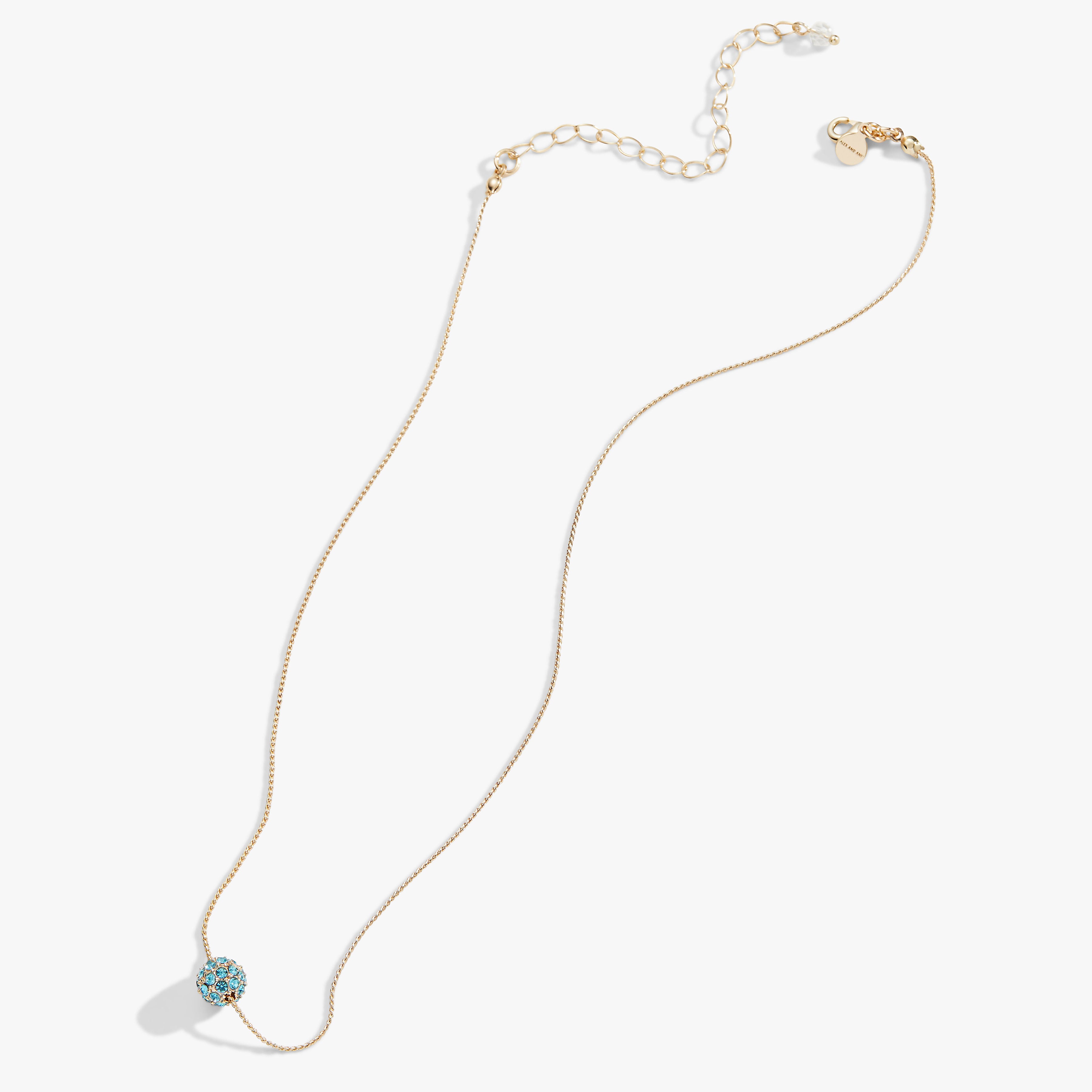 Blue Fireball Necklace - Elegant Crystal Pendant for Women, Perfect for Parties, Weddings & Evening Events