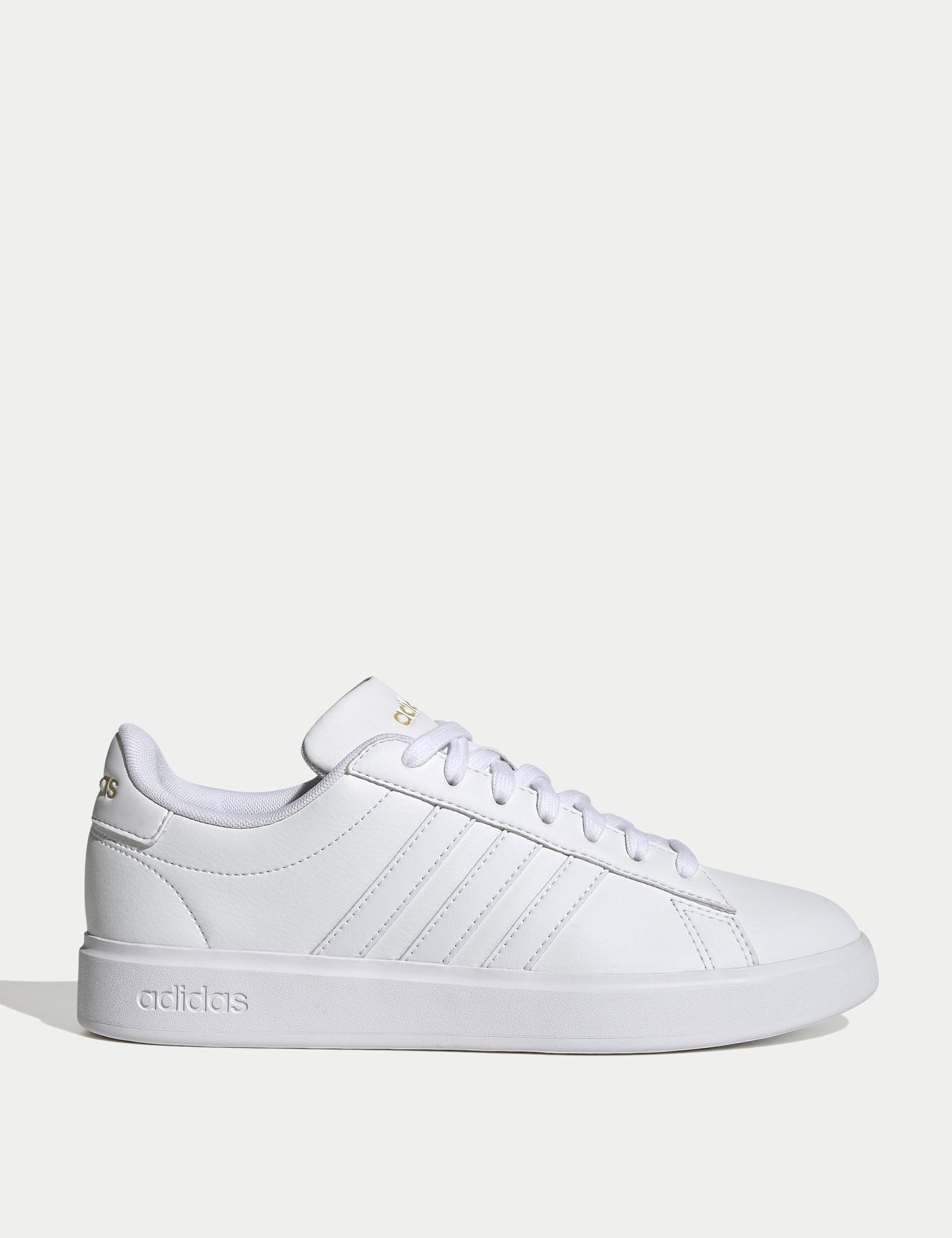 Adidas Grand Court 2.0 Sneakers - Cloud White/Gold Metallic - Comfortable Tennis Shoes for Men & Women - Perfect for Casual Wear, Gym & Outdoor Activities