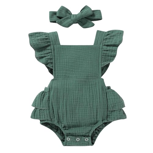 Ruffle Romper Green