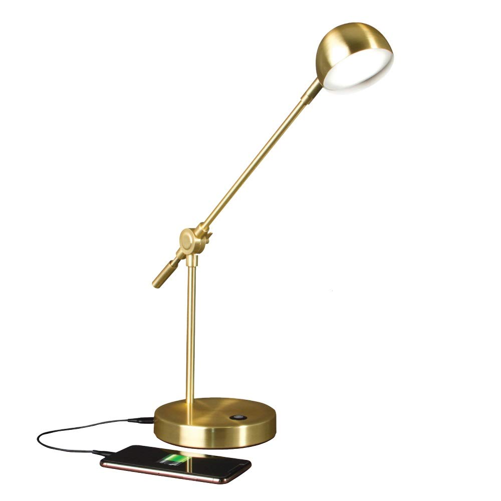 OttLite Direct LED Desk Lamp with USB Port - Adjustable Modern Task Light for Office, Study & Reading - Energy Efficient Eye-Care Desk Lamp with Flexible Gooseneck & 3 Brightness Levels