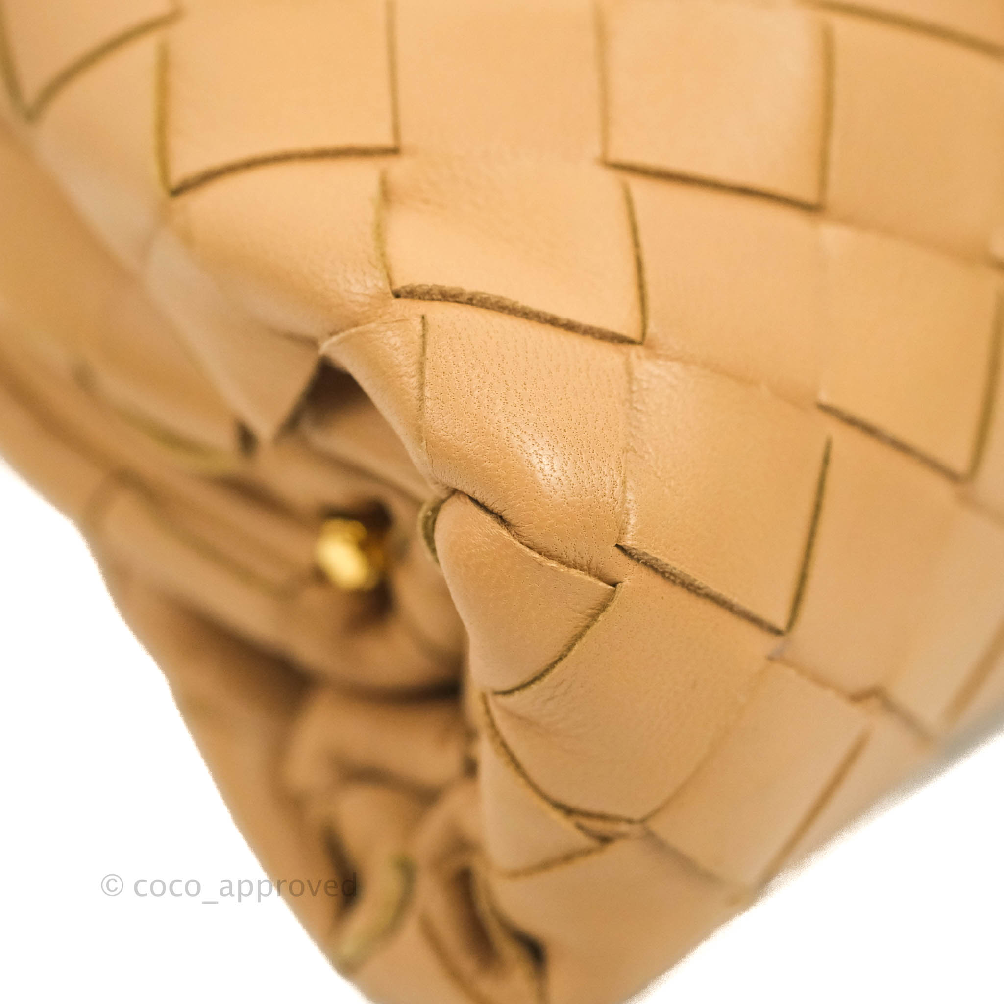 Bottega Veneta Nappa Intrecciato Mini Pouch Crossbody Bag in Carmel Brown - Perfect for Evening Out & Date Night