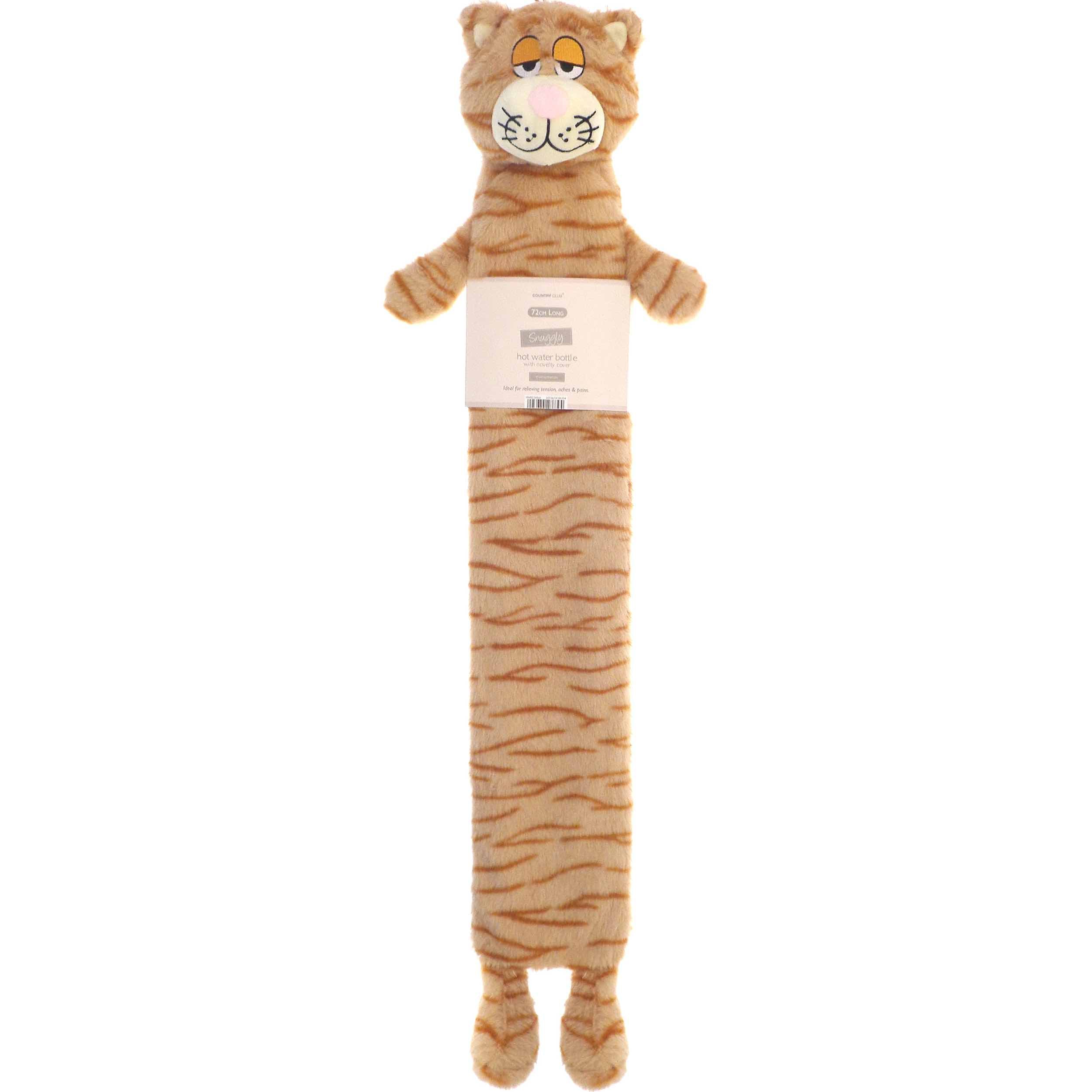 Extra Long 72cm Novelty Animal Hot Water Bottle - Perfect for Pain Relief, Warmth & Comfort at Home, Office or Travel