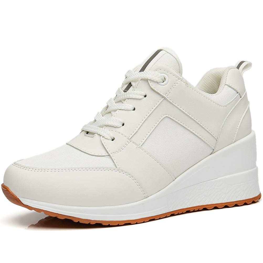 Cestfini Women's Fashion Wedge Sneakers - Stylish High Heel Platform Tennis Shoes with Hidden Wedge for Casual & Dressy Outfits | Perfect for Work, Parties & Everyday Wear