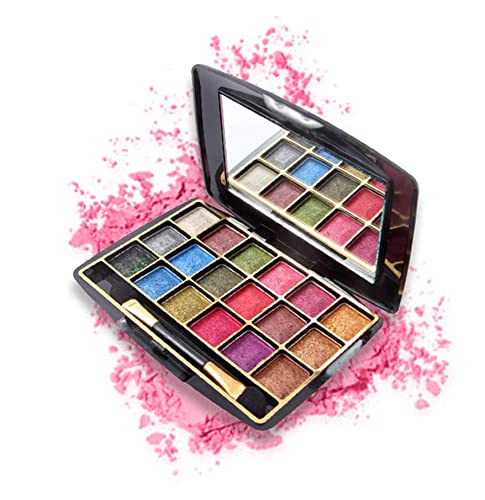 18-Color Shimmer Eyeshadow Palette - Nude & Dusky Shades for Day & Night Makeup Looks | Long-Lasting Pigmented Eye Makeup for Parties, Weddings & Special Occasions