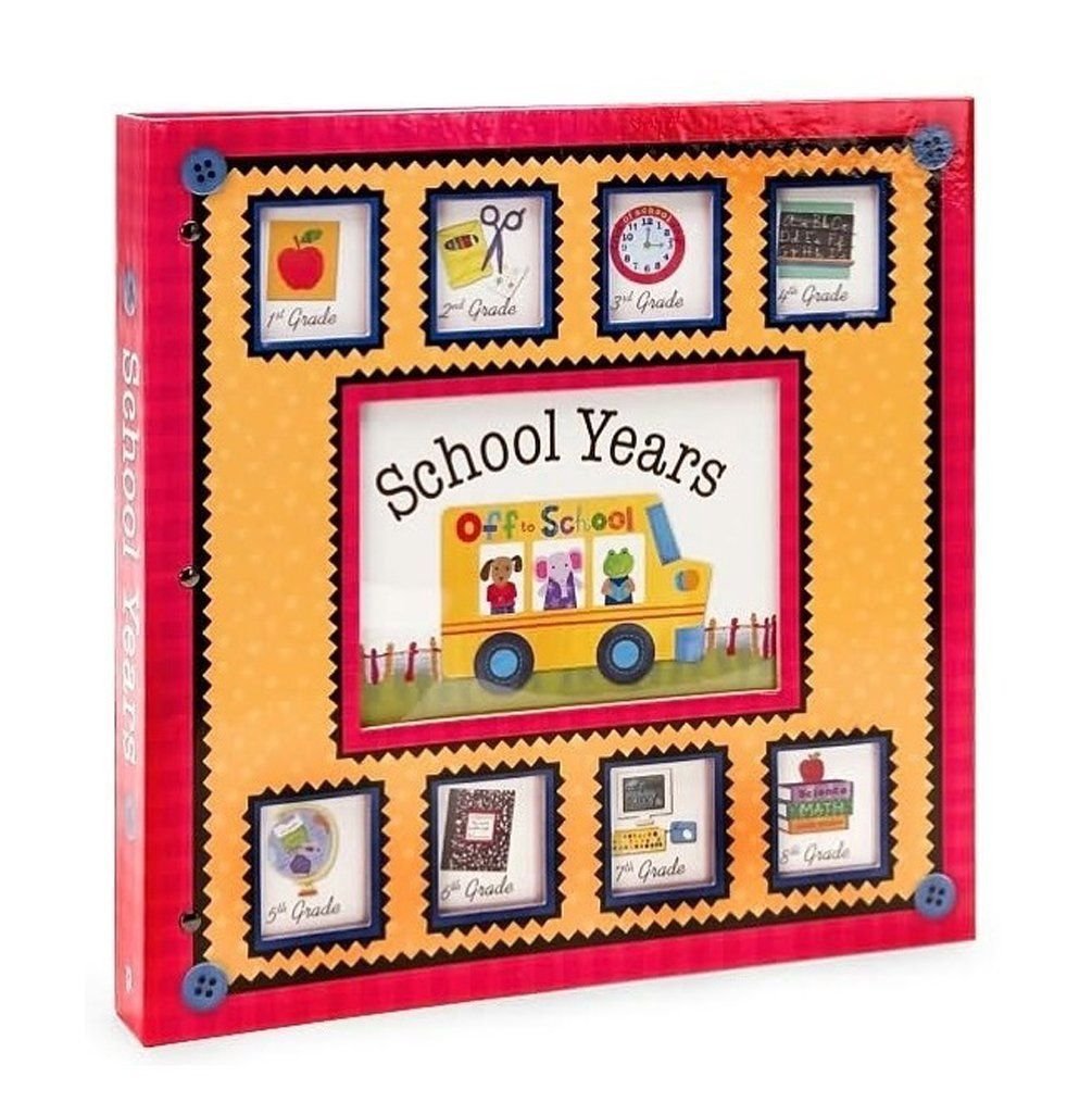 New Seasons School Years Scrapbook Album - Pre-K to 8th Grade Memory Keeper with Pockets | Perfect for Preserving Childhood Photos, Artwork & School Memorabilia