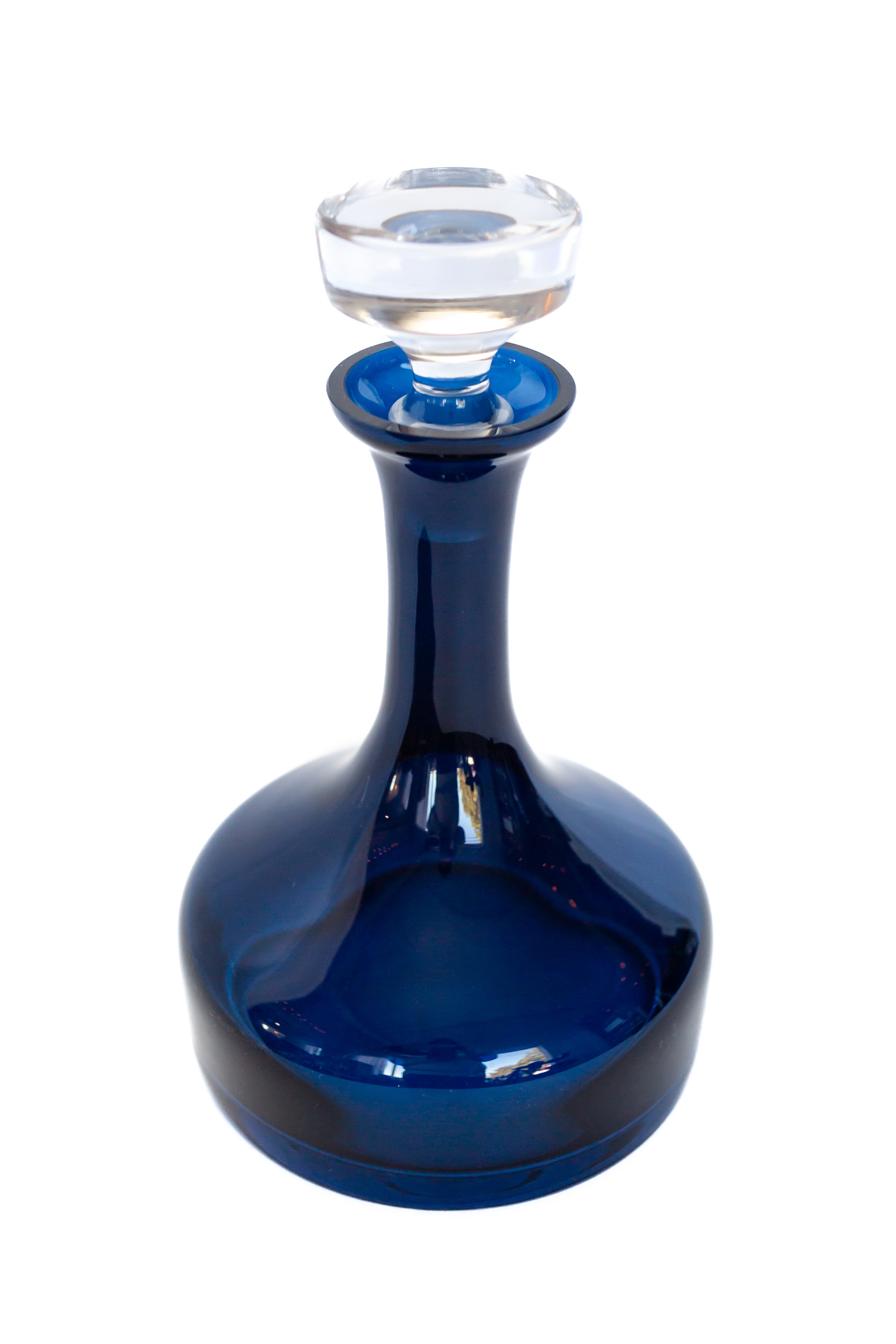 Elegant Estelle Colored Glass Decanter Set - Premium Midnight Blue Wine Decanter for Home Bar, Dinner Parties & Gift Giving