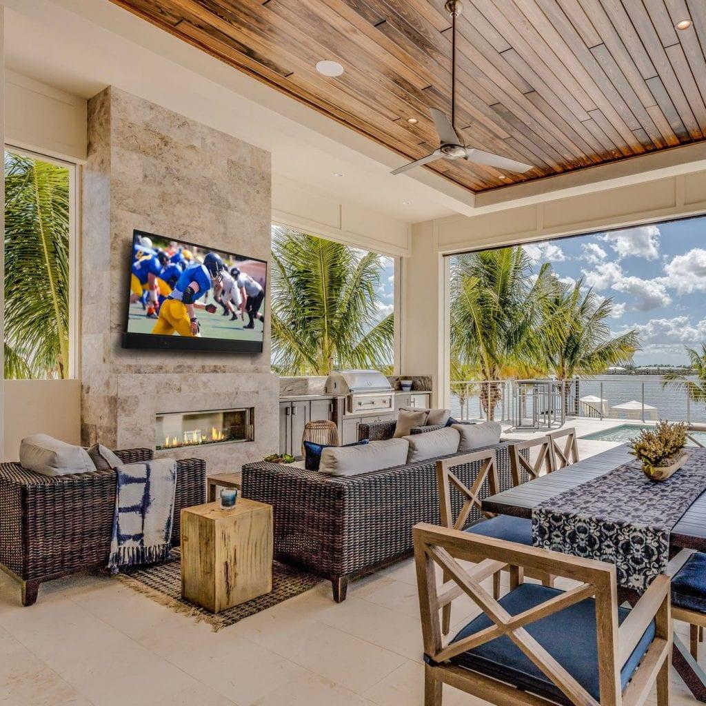 Seura Shade Series 2™ 55-Inch 4K UHD Outdoor TV with 50W Soundbar (SHD2-55) - Weatherproof Smart TV for Patio, Backyard & Poolside Entertainment - Open Box Clearance Deal