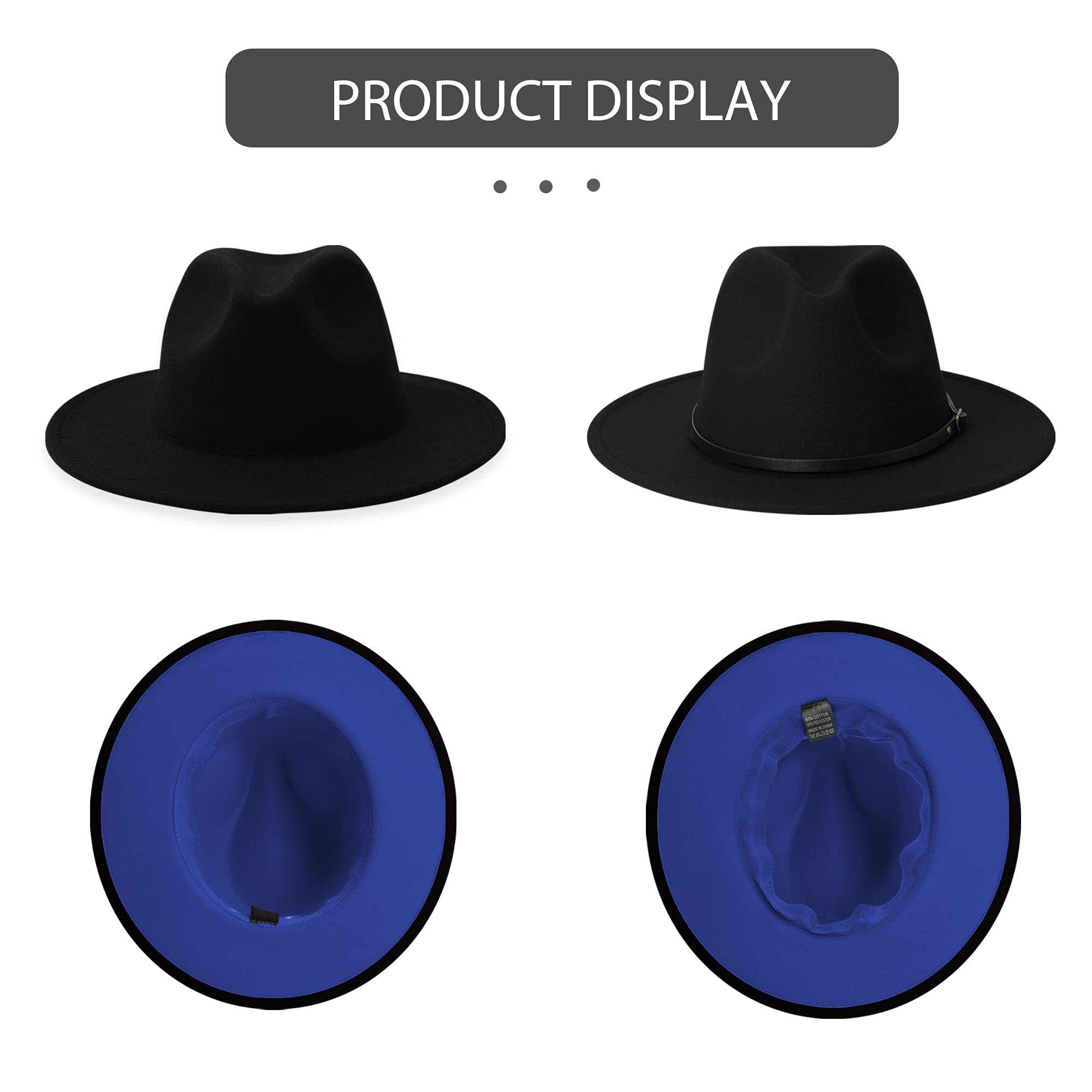 Stylish Fedora Hats for Men & Women - Wide Brim Felt Panama Dress Hat with Belt Buckle - Perfect for Outdoor Events, Weddings & Fashion Accessories