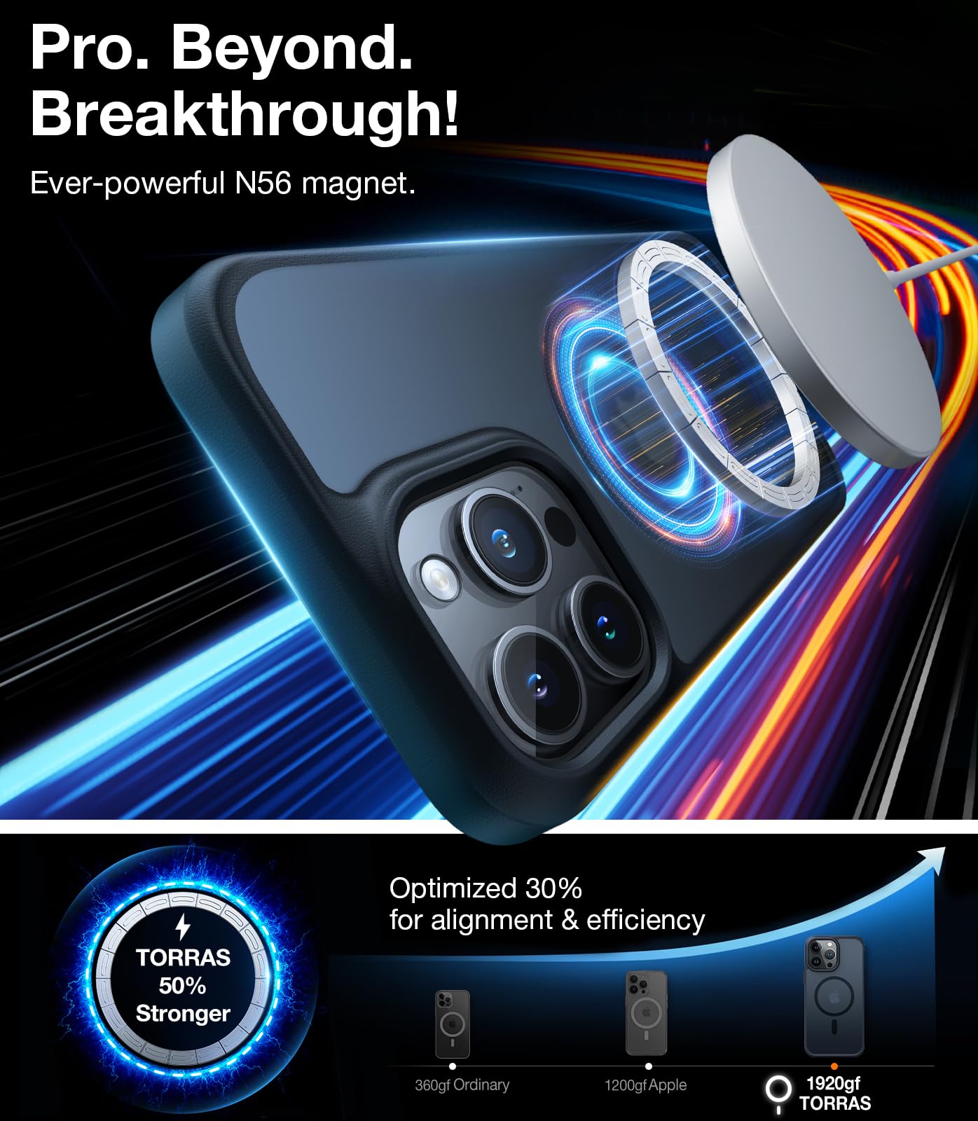 TORRAS Magnetic Shockproof Case for iPhone 13 Pro Max - Military Grade Drop Tested, MagSafe Compatible, Slim Protective Cover with Translucent Hard Back & Soft Bumper (Black) - Perfect for Daily Use, Outdoor Activities and Travel Protection